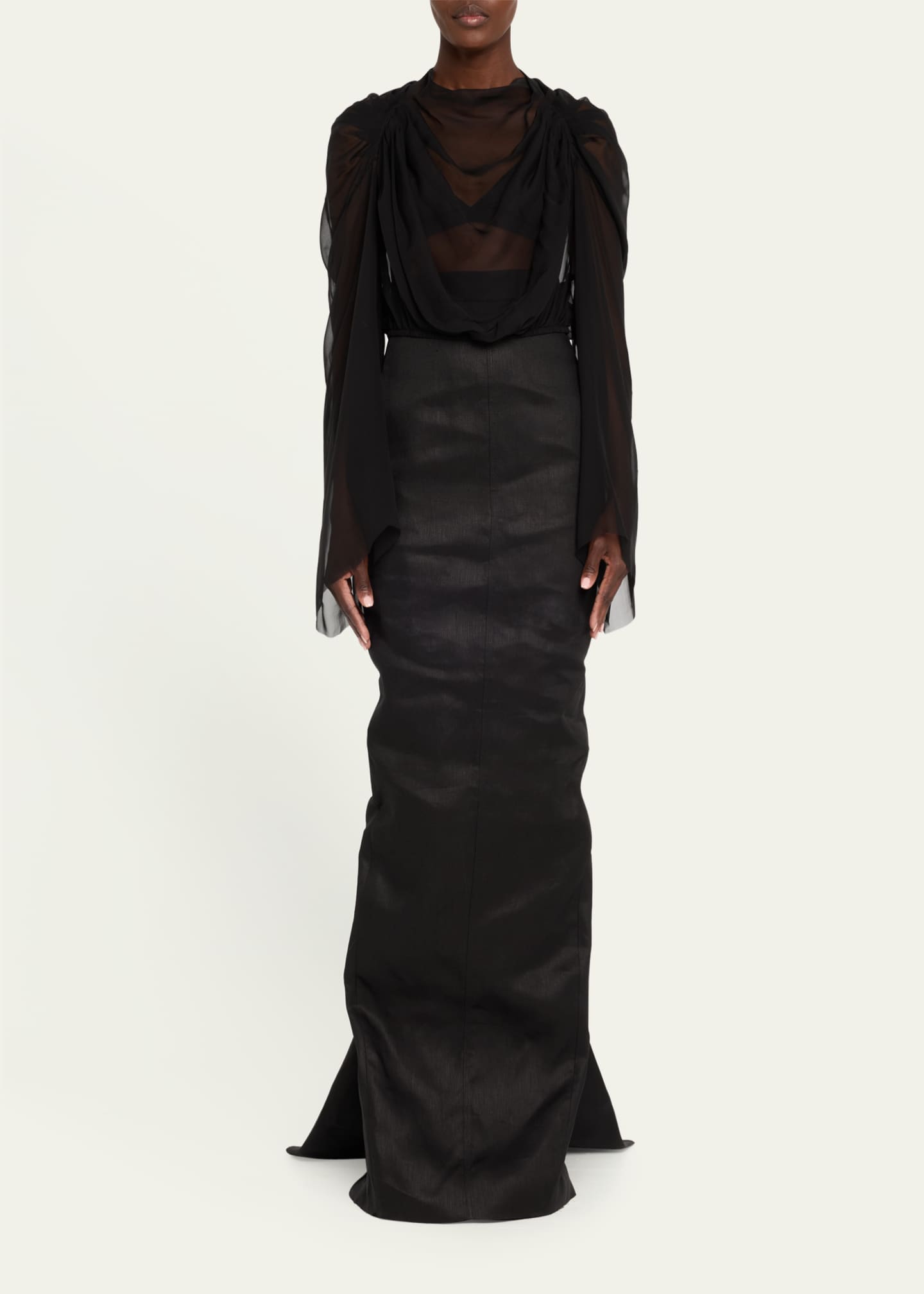 Lido Linen Twill Mermaid Maxi Skirt - Thumbnail 2