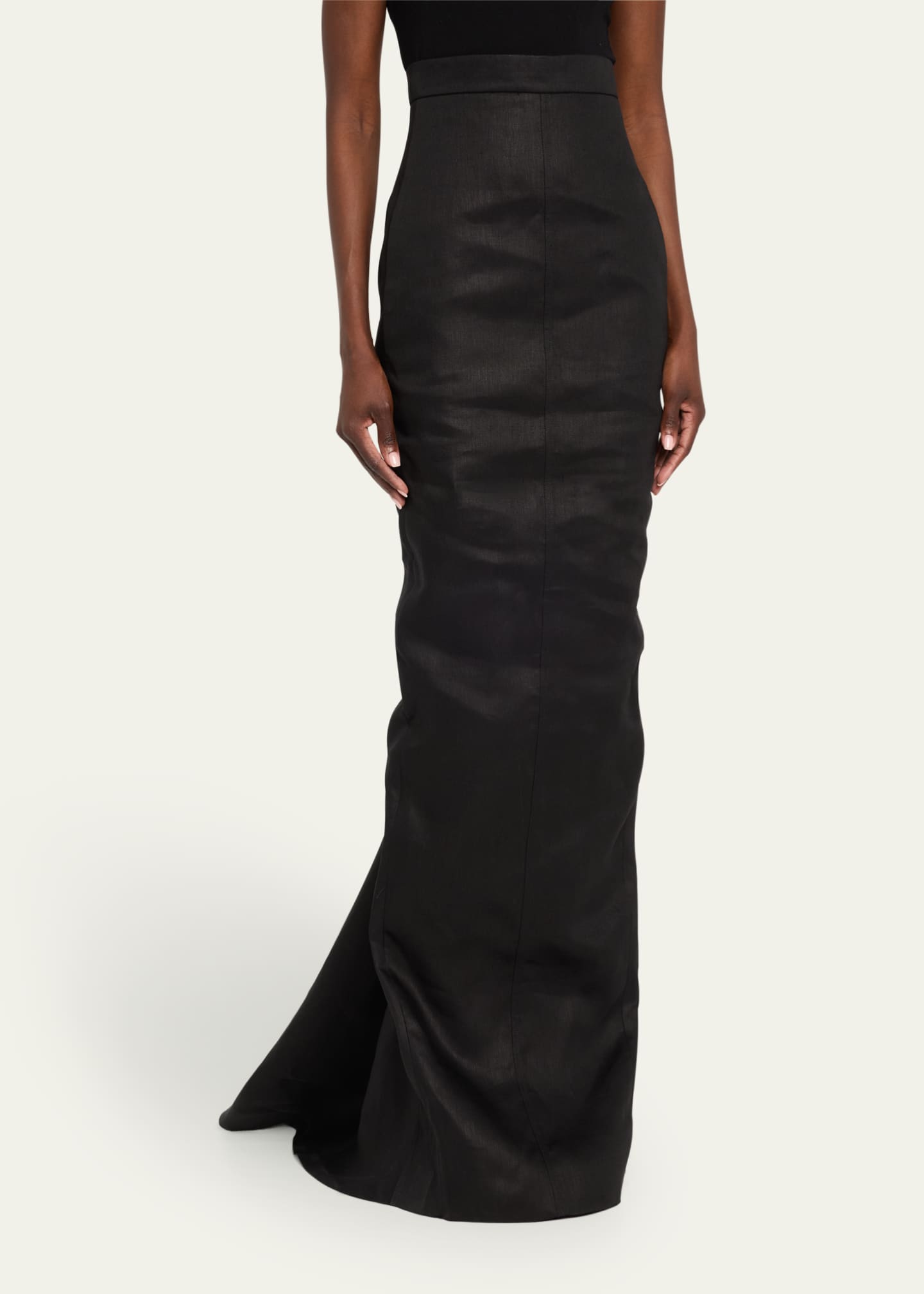 Lido Linen Twill Mermaid Maxi Skirt - Thumbnail 4