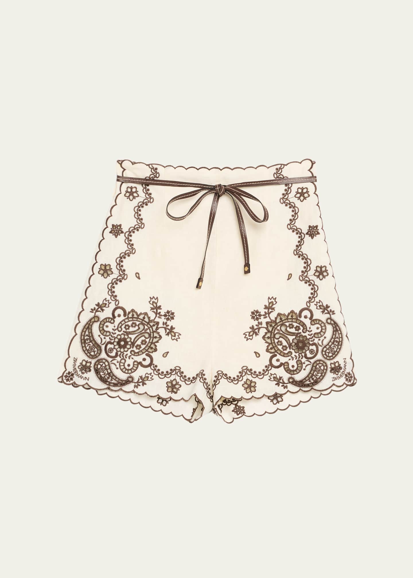 Zimmermann Ascension Embroidered Shorts - Bergdorf Goodman