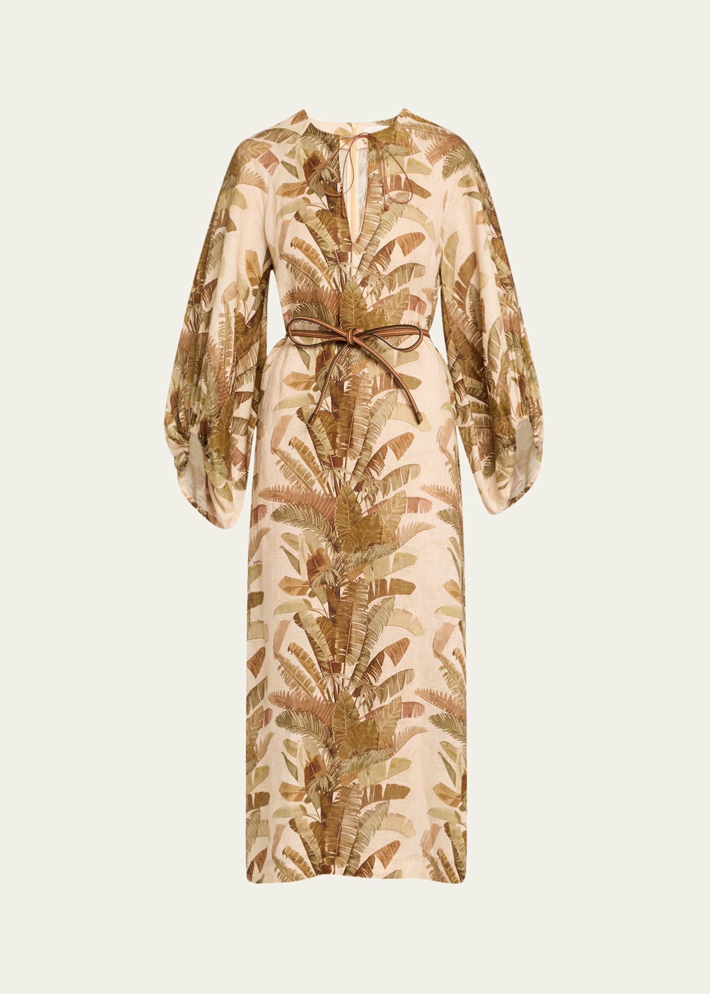 Zimmermann Ascension Belted Midi Dress Image 1 of 5