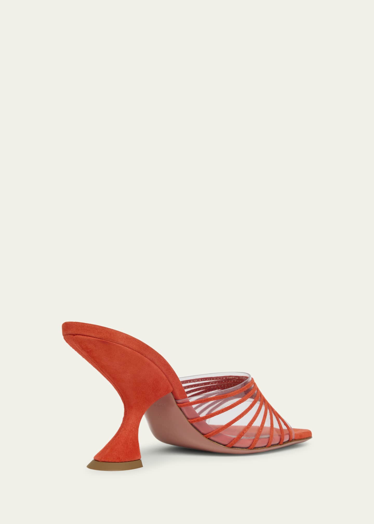 Amina Muaddi Mookie Suede PVC Comma-Heel Mules Image 3 of 5