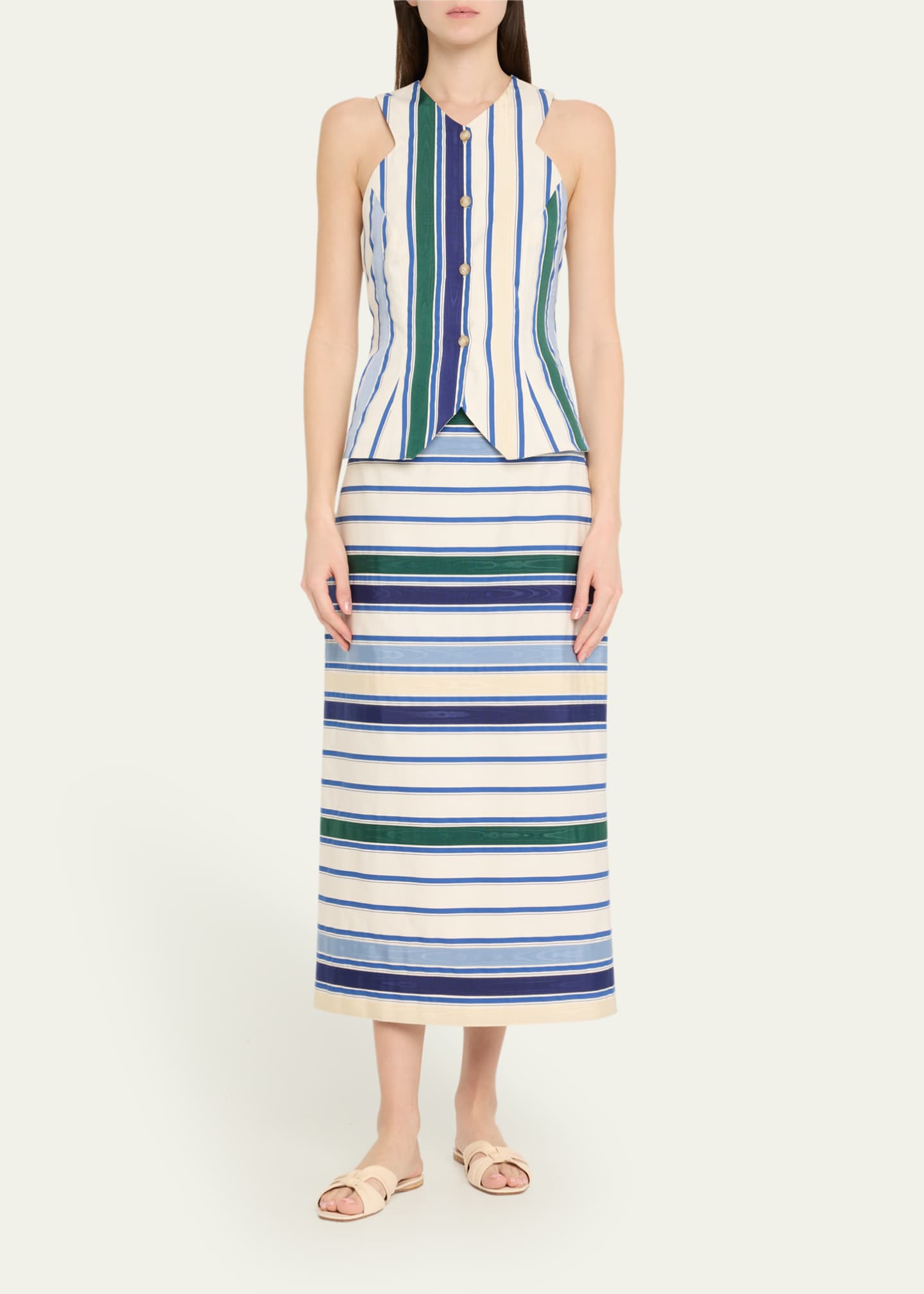 Rosie Assoulin Striped Ribbon King Giorgio Vest Image 2 of 5