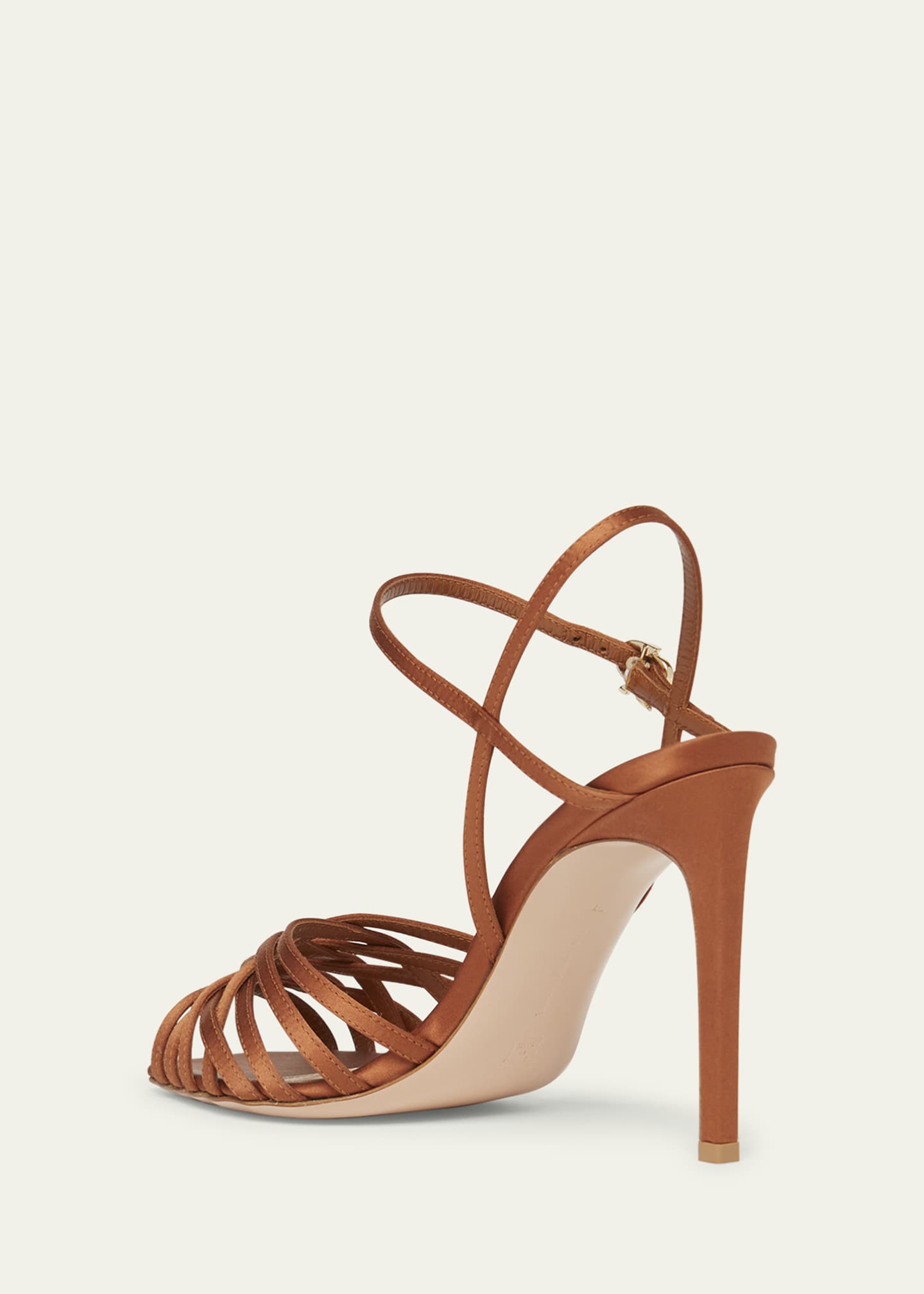 Gianvito Rossi Woven Crepe Ankle-Strap Sandals Image 2 of 4