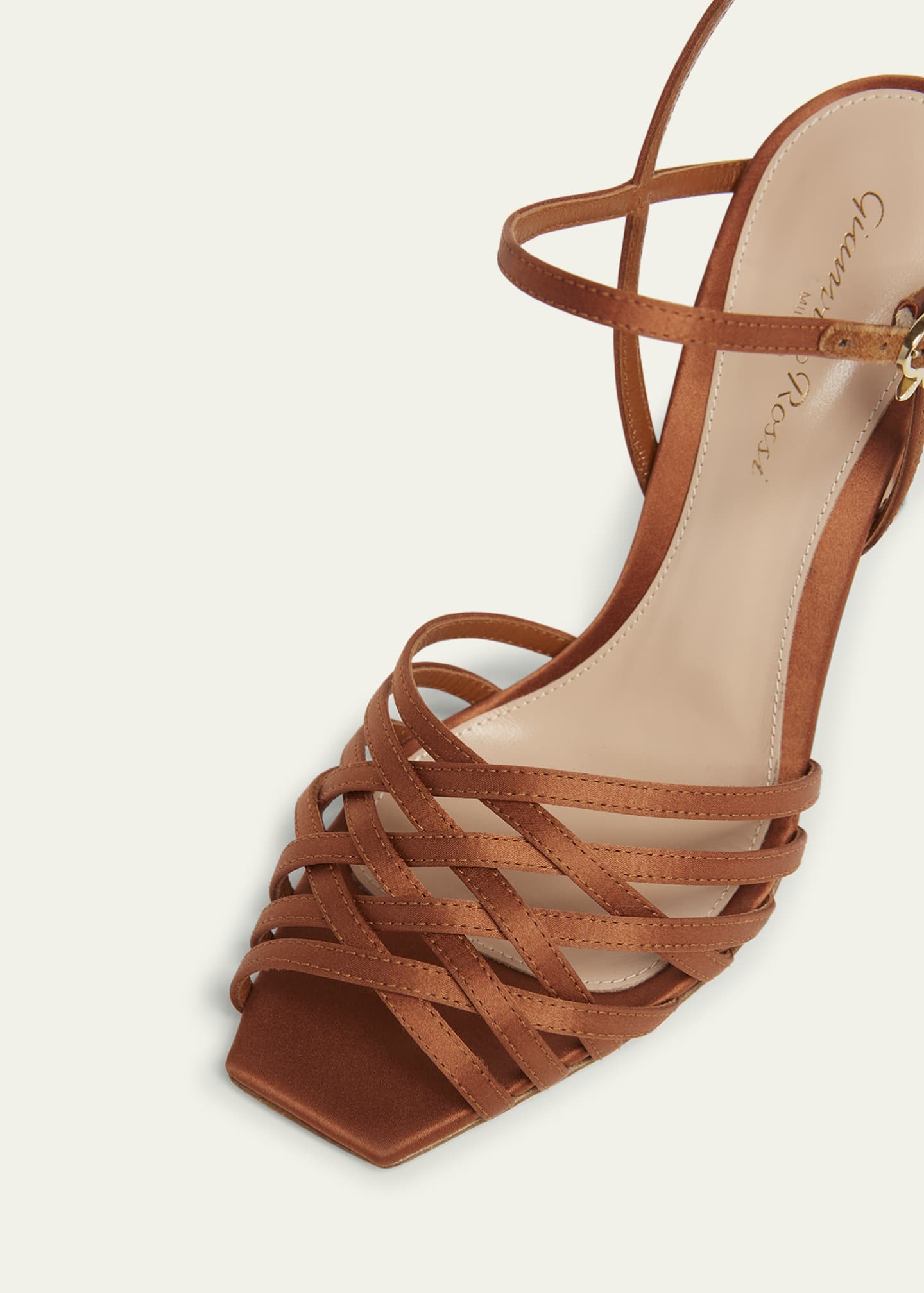 Gianvito Rossi Woven Crepe Ankle-Strap Sandals Image 3 of 4