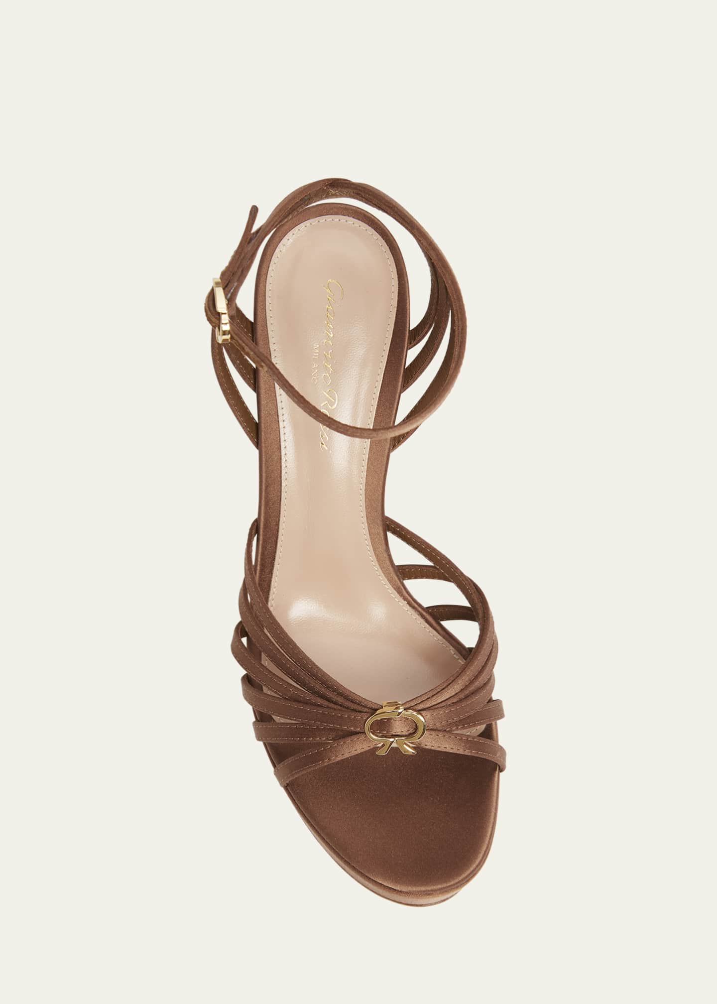 Gianvito Rossi Crepe Ankle-Strap Platform Sandals Image 4 of 4