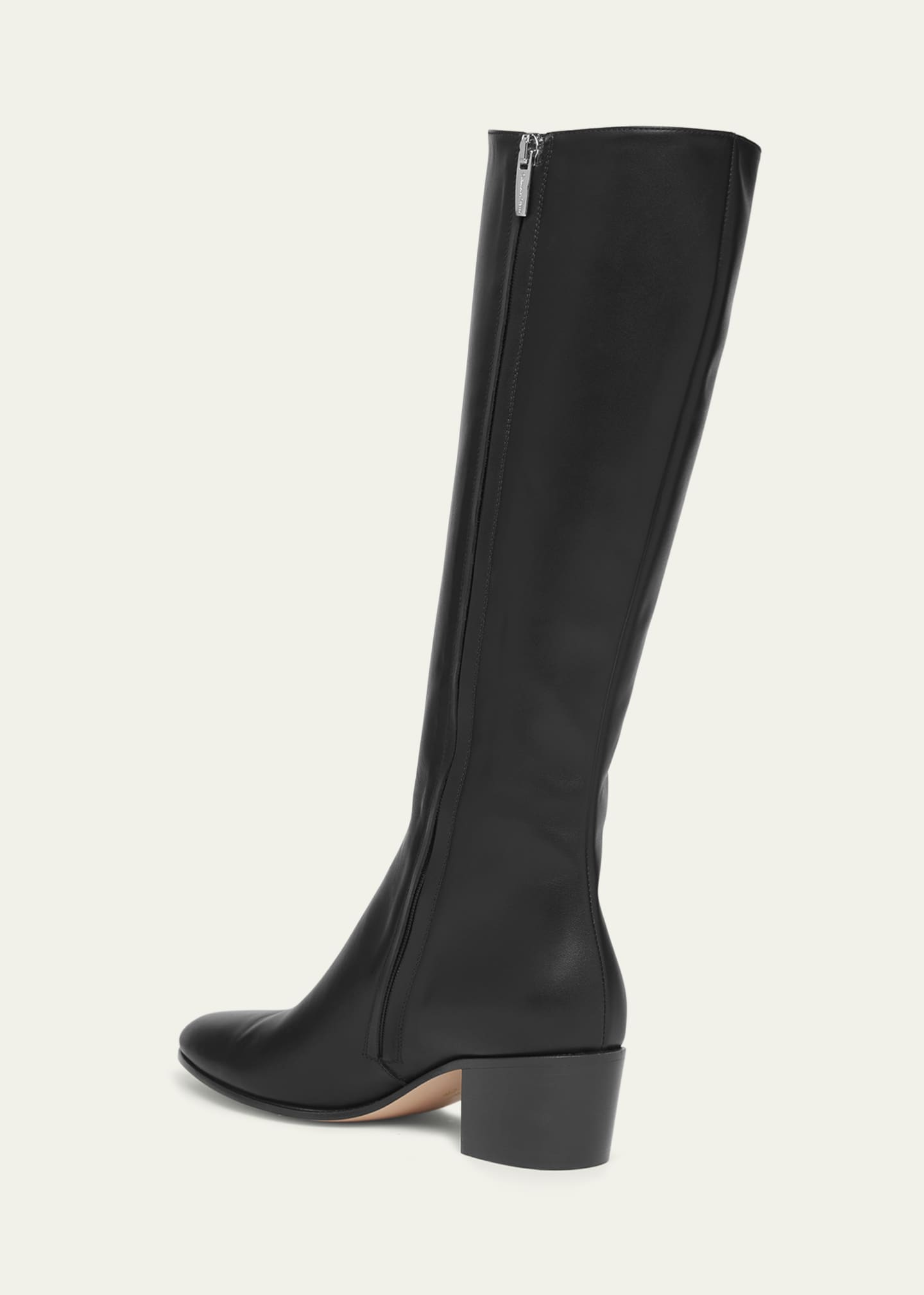 Gianvito Rossi Leather Block-Heel Knee Boots Image 2 of 4
