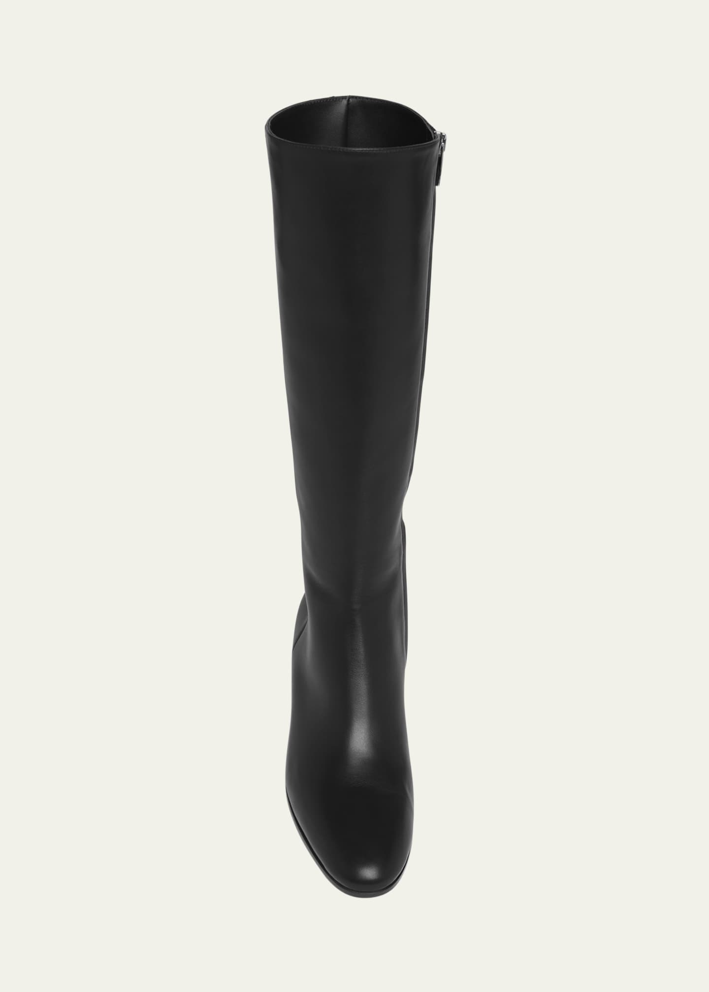 Gianvito Rossi Leather Block-Heel Knee Boots Image 4 of 4