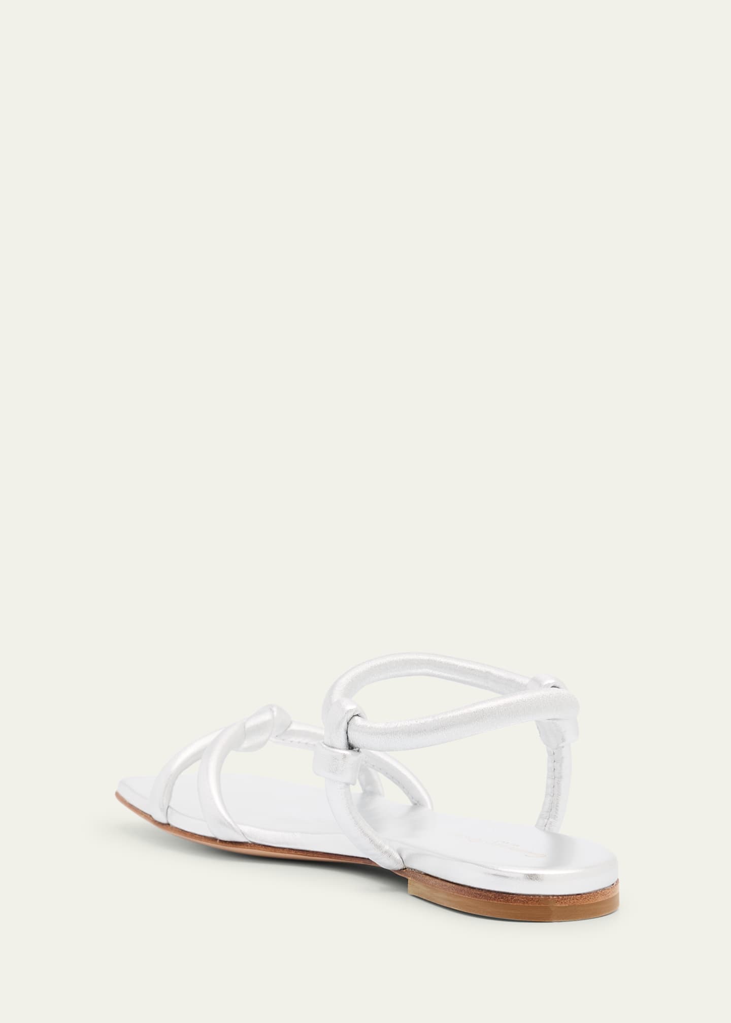 Gianvito Rossi Juno Nappa Leather Knotted Ankle-Strap Sandals Image 4 of 6