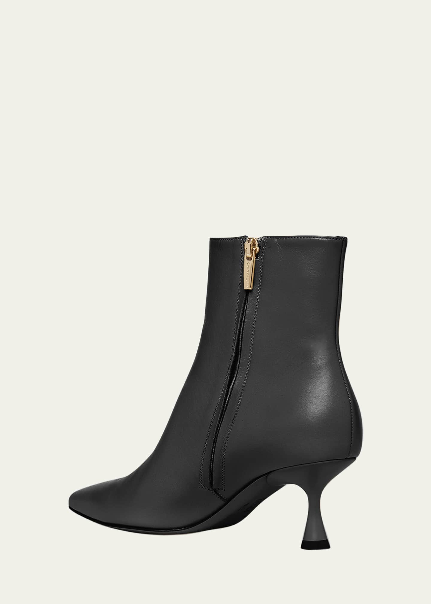 Gianvito Rossi Calfskin Zip Ankle Booties Image 2 of 4