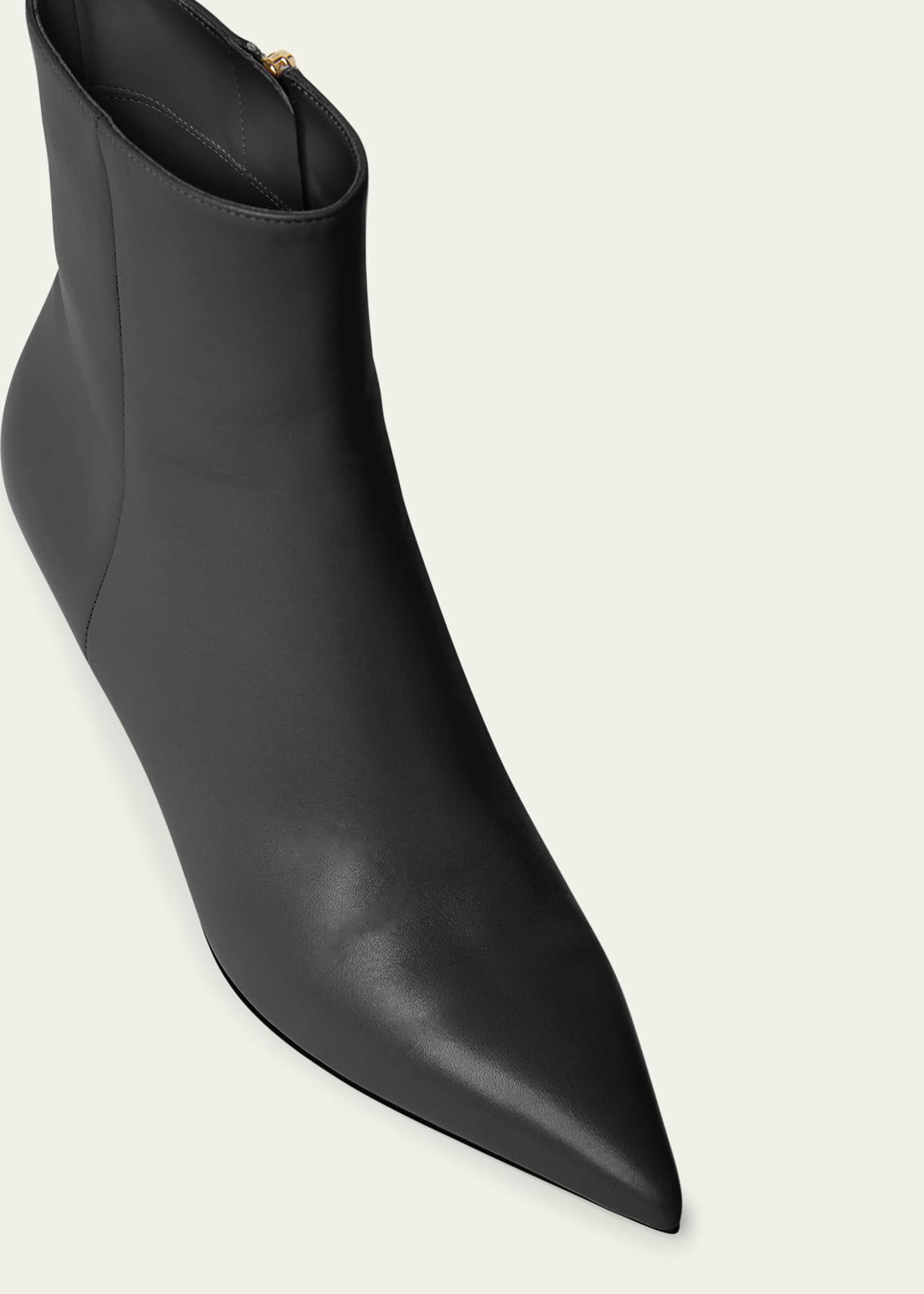 Gianvito Rossi Calfskin Zip Ankle Booties Image 3 of 4