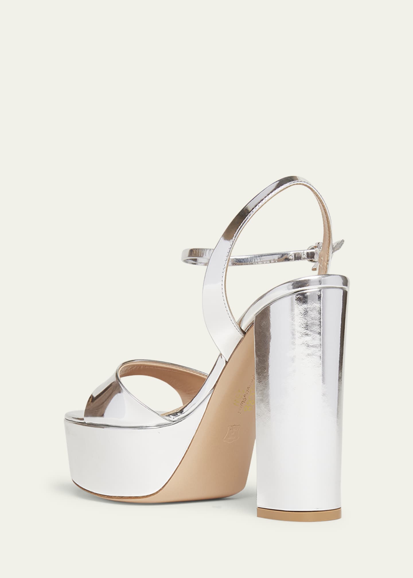 Gianvito Rossi Metallic Ankle-Strap Platform Sandals Image 2 of 4