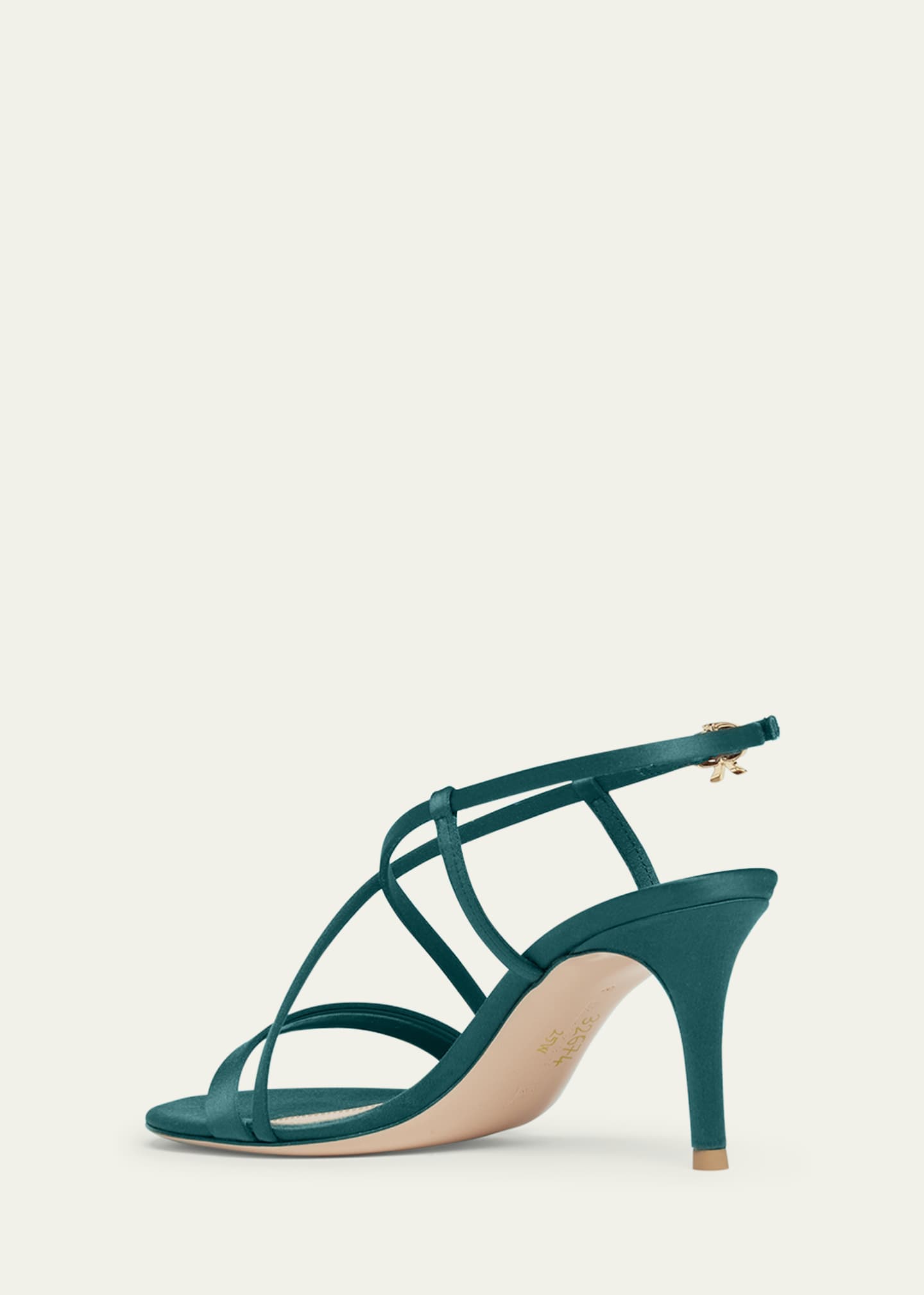 Gianvito Rossi Crepe Satin Crisscross Strappy Stiletto Sandals Image 2 of 4