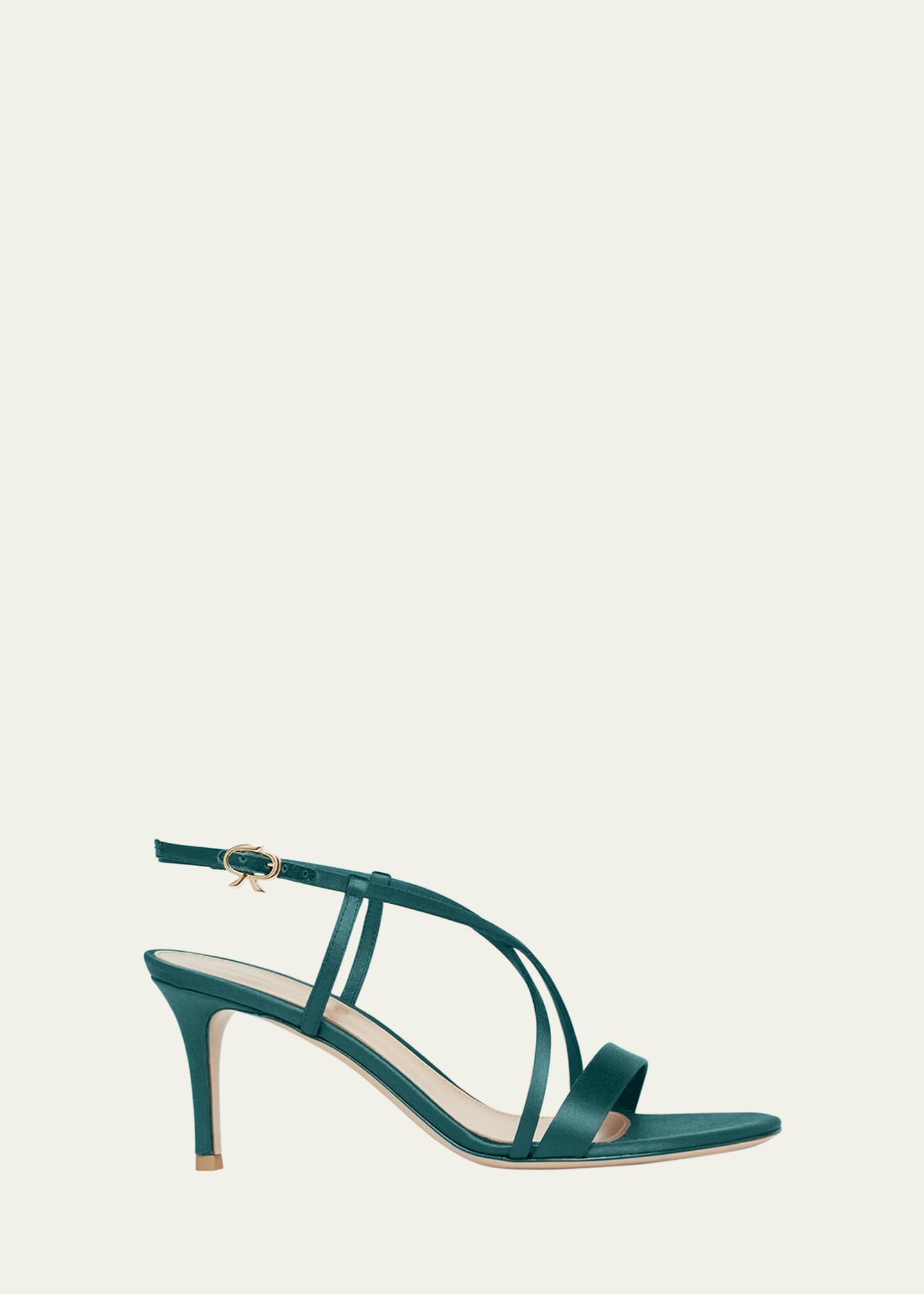 Gianvito Rossi Crepe Satin Crisscross Strappy Stiletto Sandals Image 1 of 4
