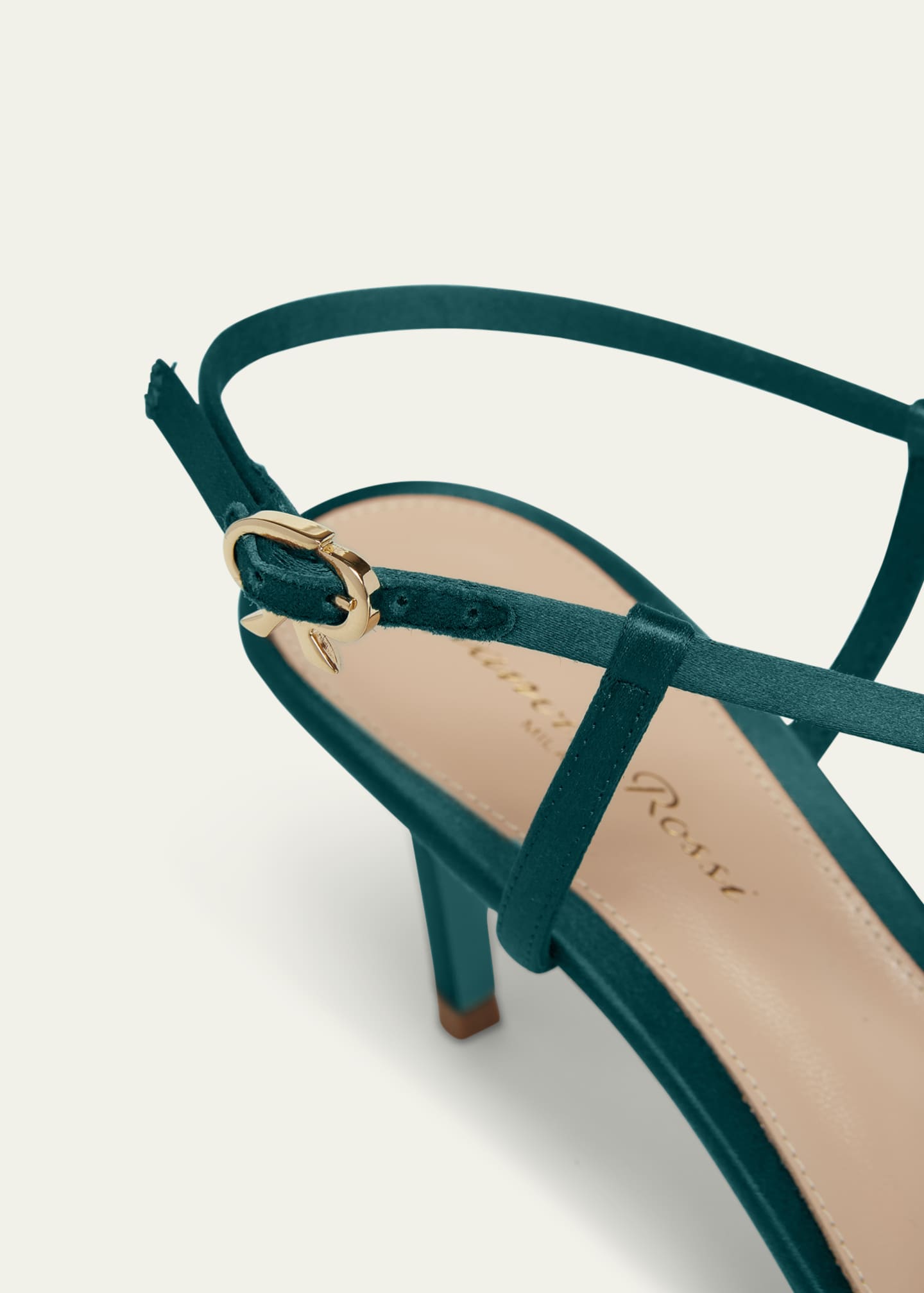 Gianvito Rossi Crepe Satin Crisscross Strappy Stiletto Sandals Image 3 of 4