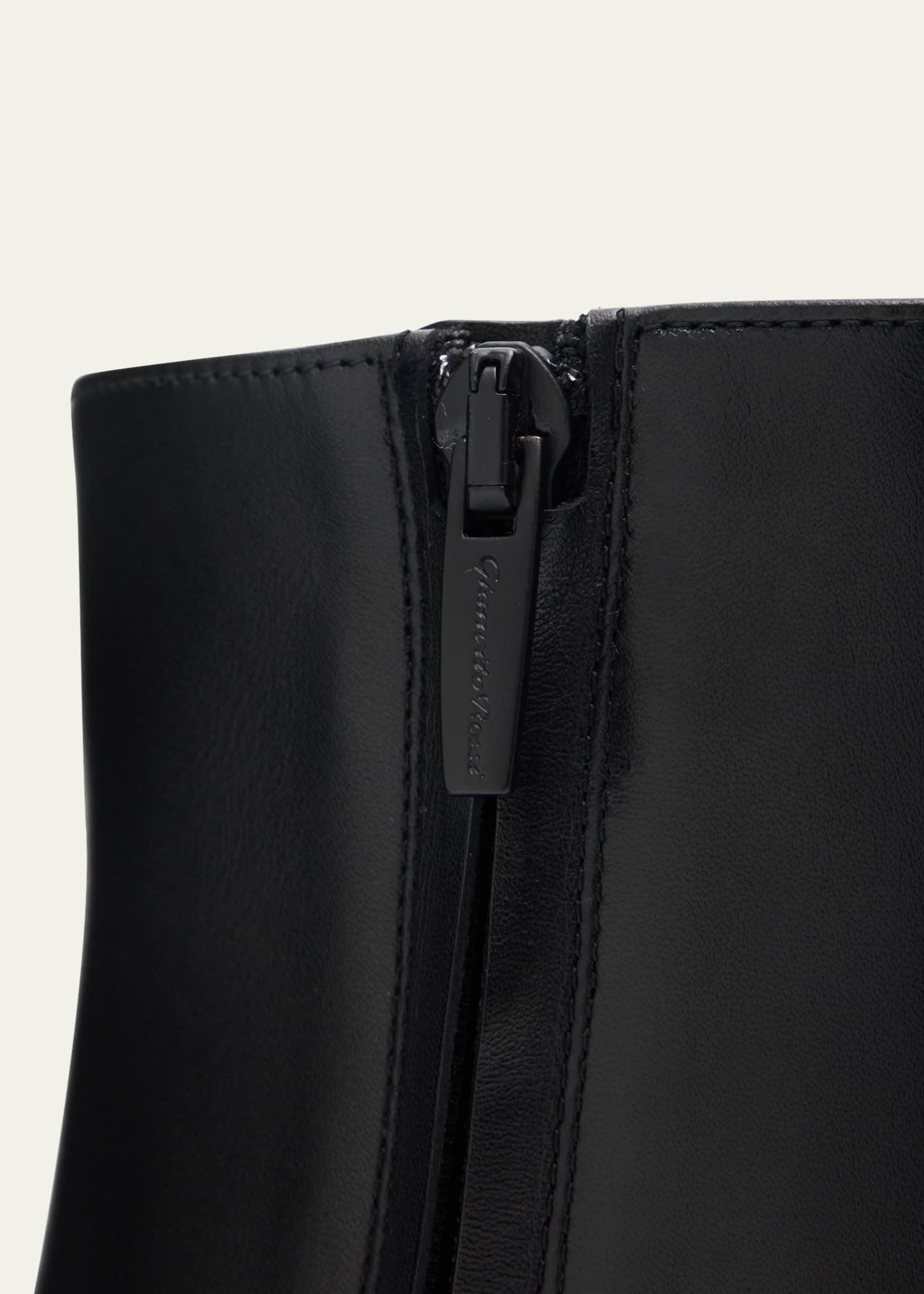 Gianvito Rossi Glove Leather Block-Heel Booties Image 5 of 6