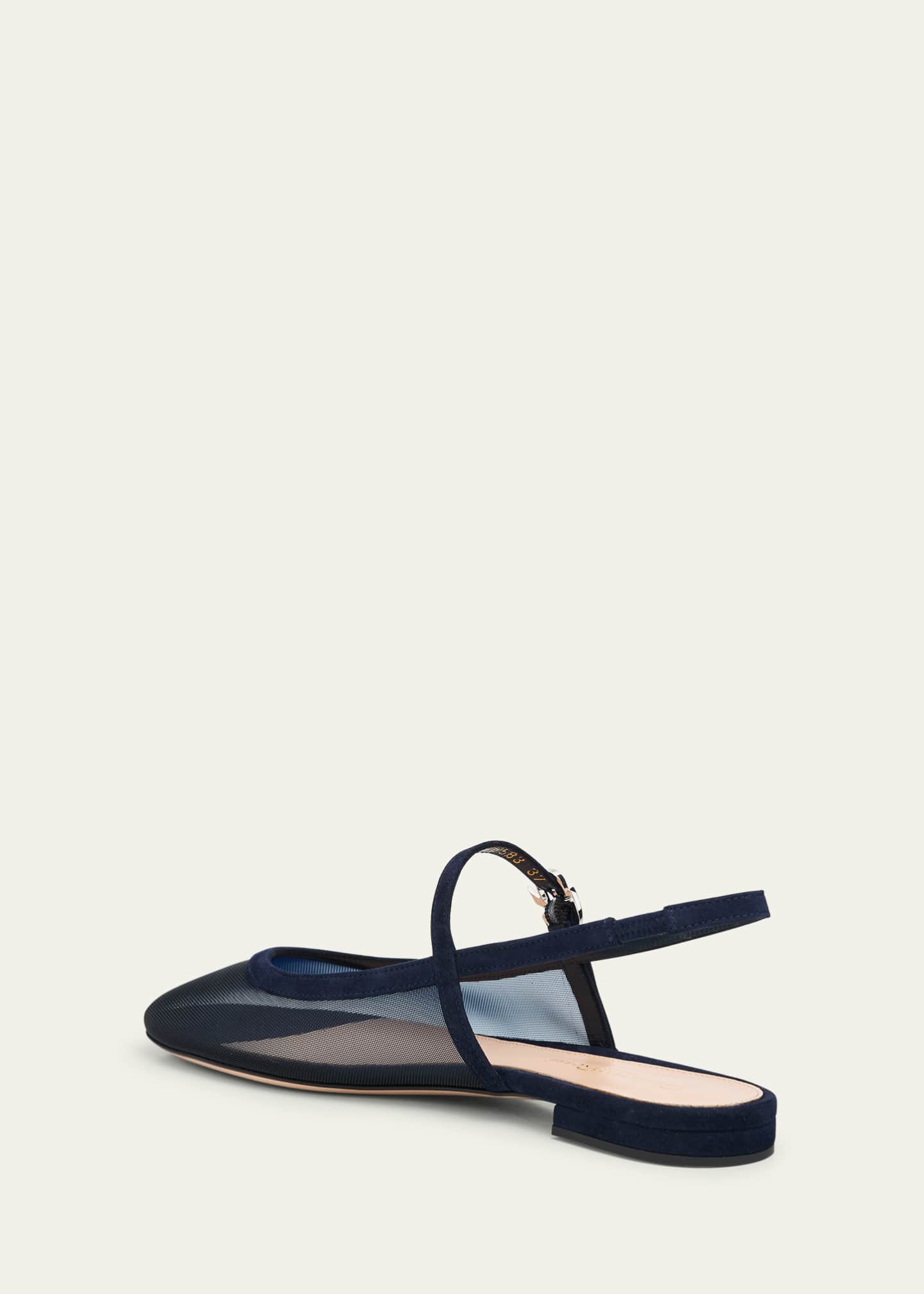 Gianvito Rossi Mesh Mary Jane Ballerina Flats Image 2 of 4