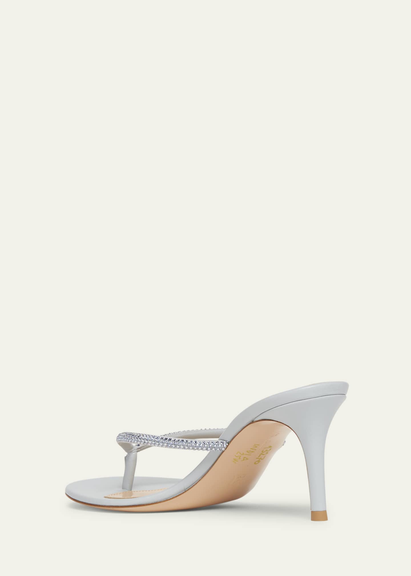 Gianvito Rossi India Strass Leather Thong Stiletto Sandals Image 2 of 4