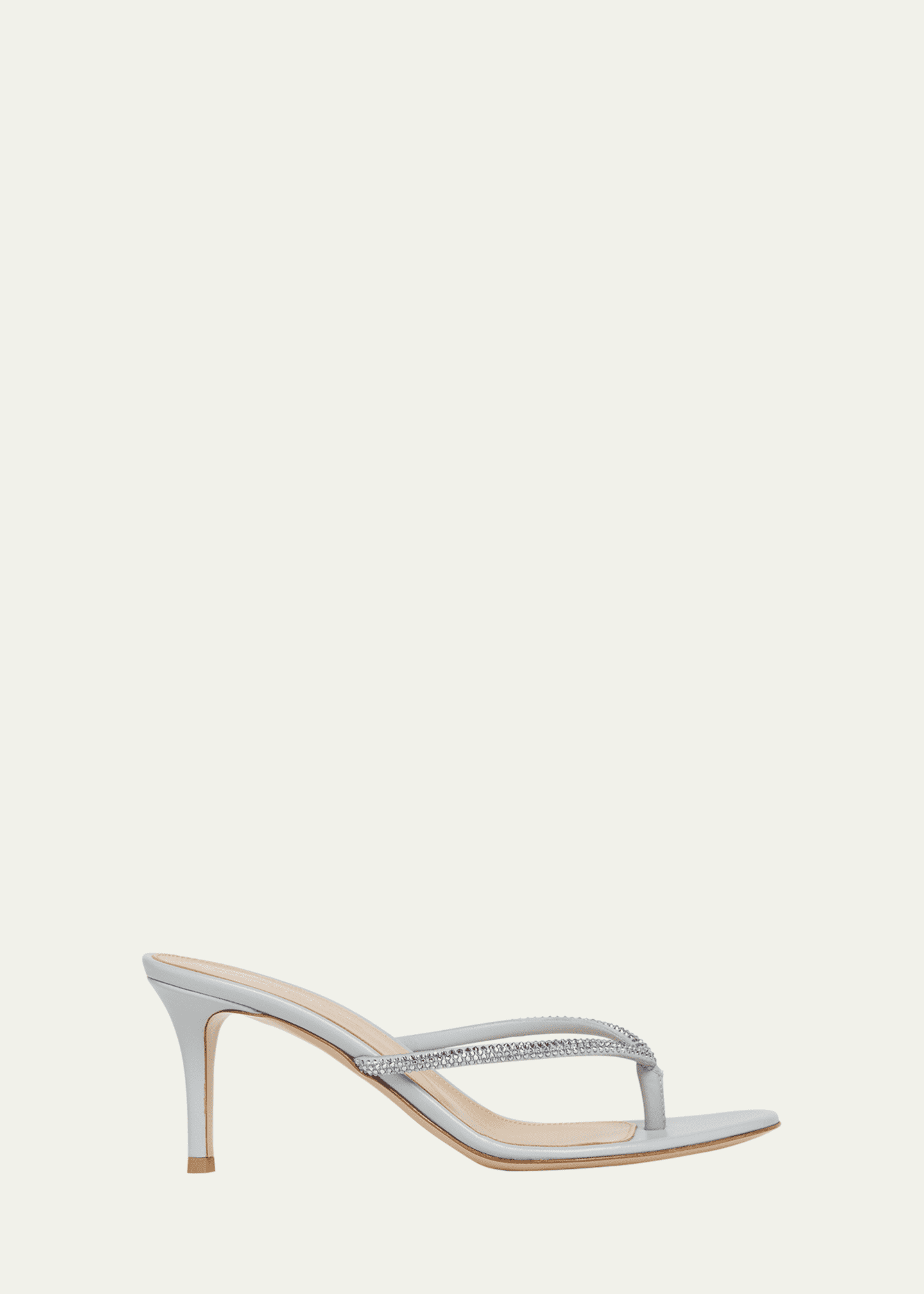 Gianvito Rossi India Strass Leather Thong Stiletto Sandals Image 1 of 4