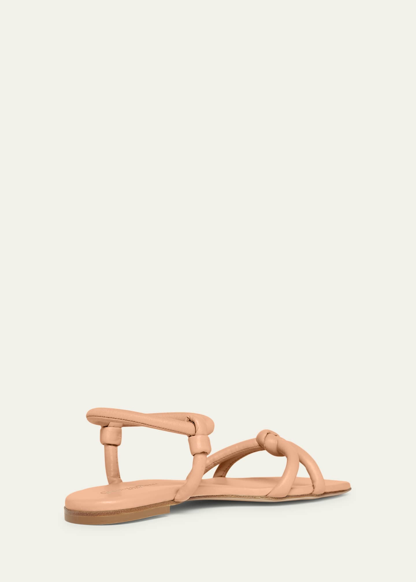Gianvito Rossi Juno Knotted Leather Flat Sandals Image 2 of 4