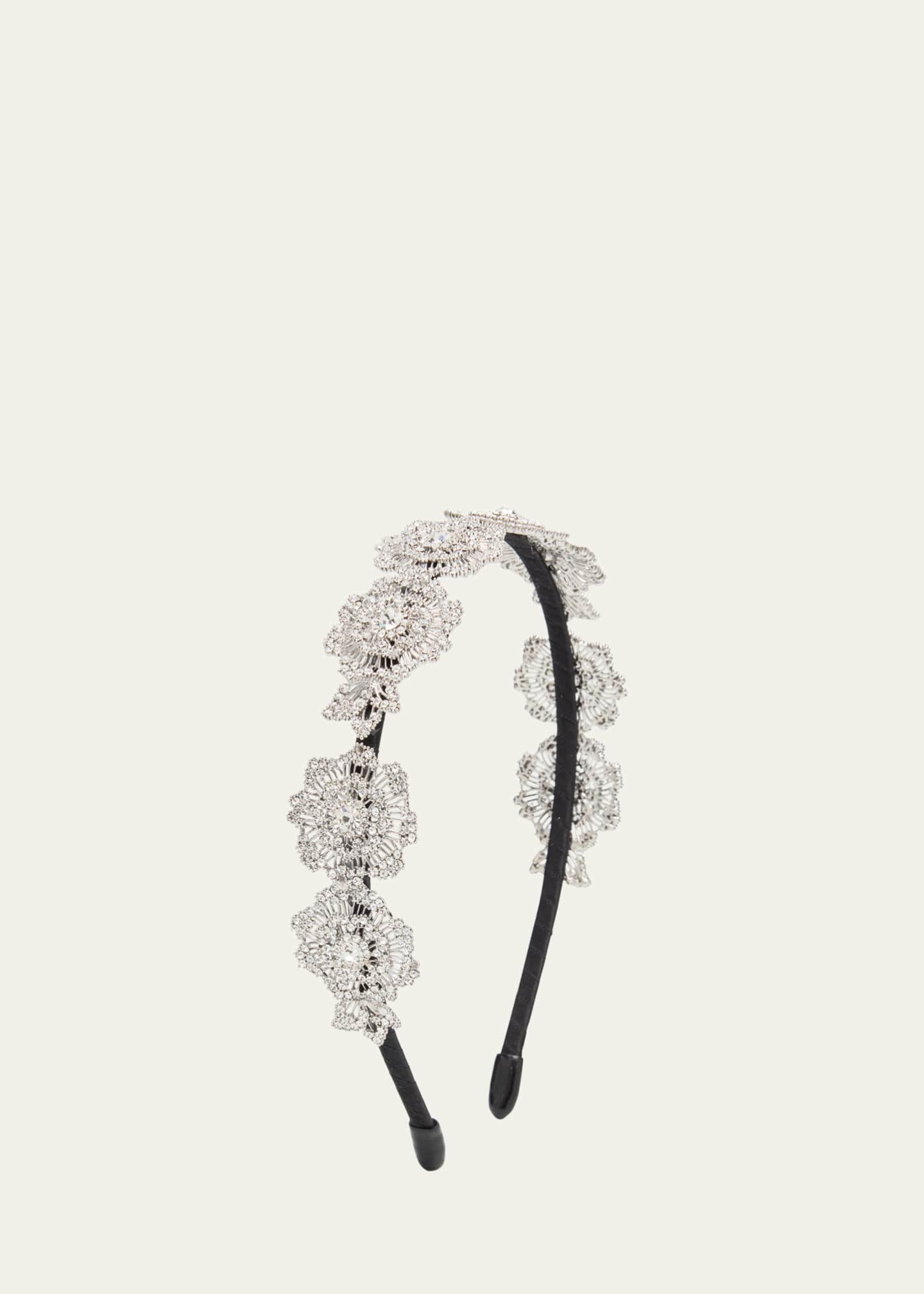 Natasha Accessories Limited Crystalized Brass Flower Headband