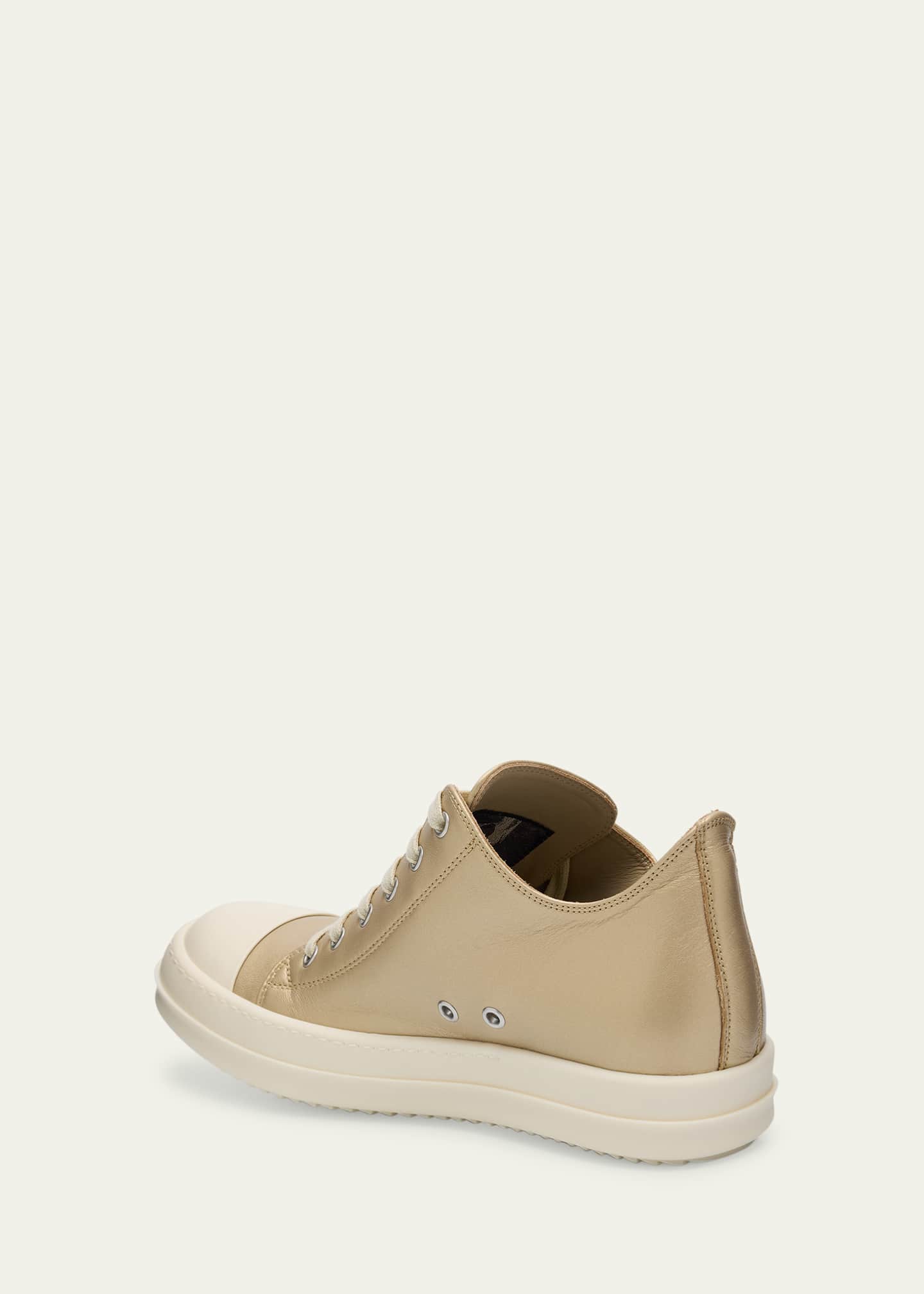 Metallic Leather Low Top Sneakers