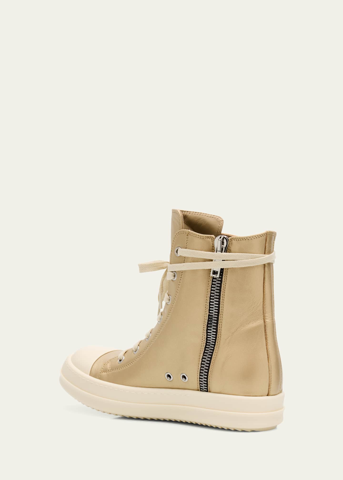 Rick Owens Metallic High-Top Sneakers Image 4 of 6