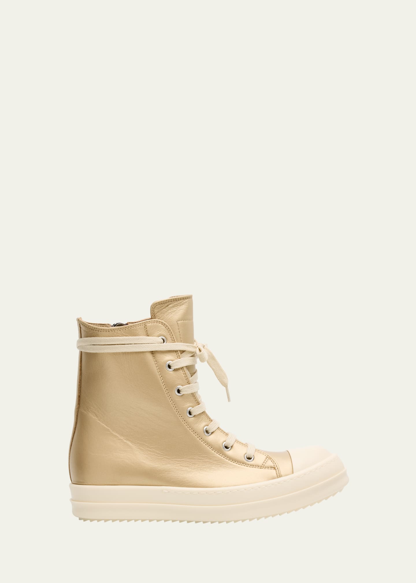 Rick Owens Metallic High-Top Sneakers Image 1 of 6