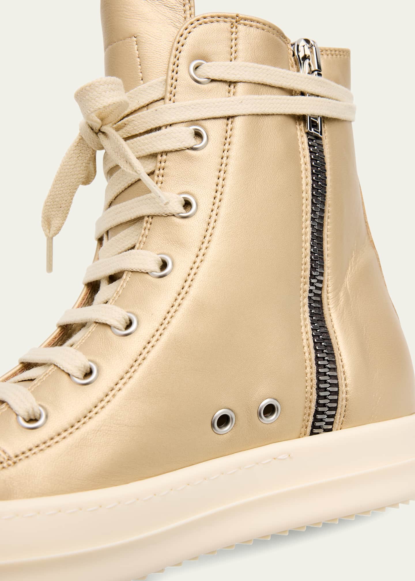 Rick Owens Metallic High-Top Sneakers Image 5 of 6