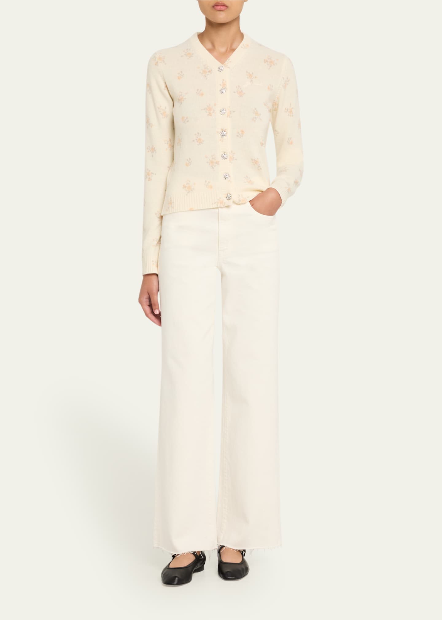 Ganni Floral Wool Cardigan Image 2 of 5