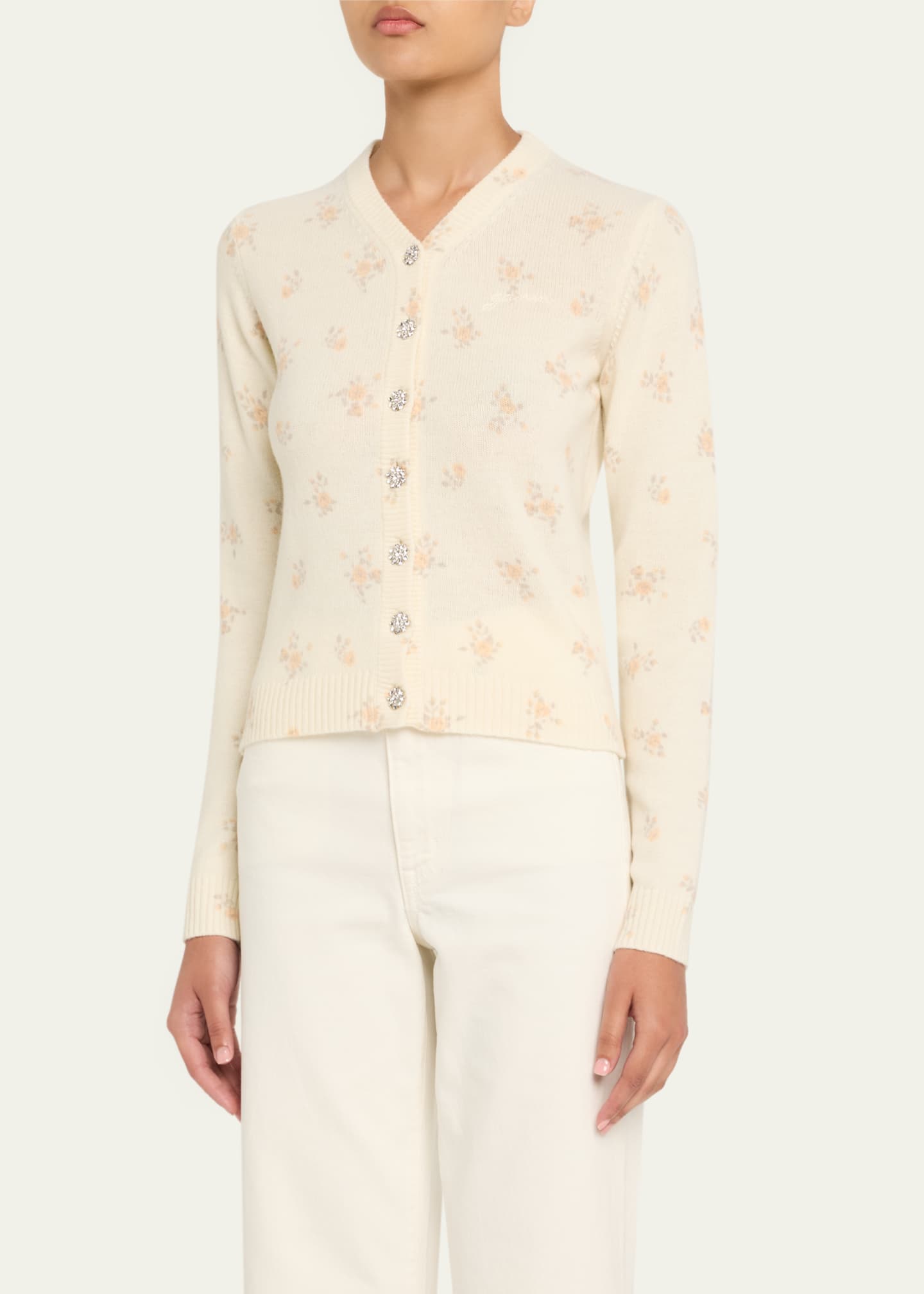 Ganni Floral Wool Cardigan Image 4 of 5