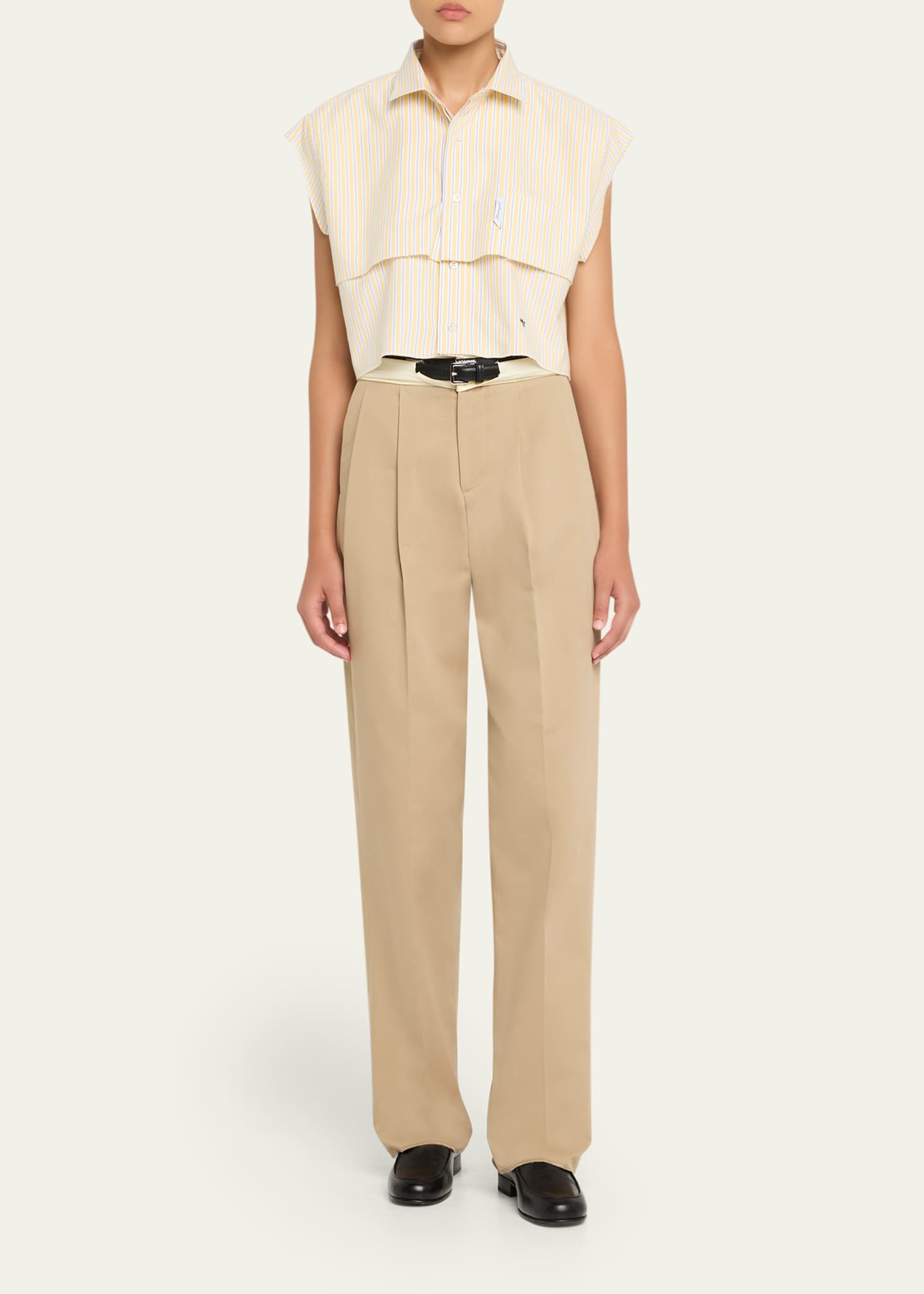 HOMMEGIRLS Pleated Pants with Belt Image 2 of 5