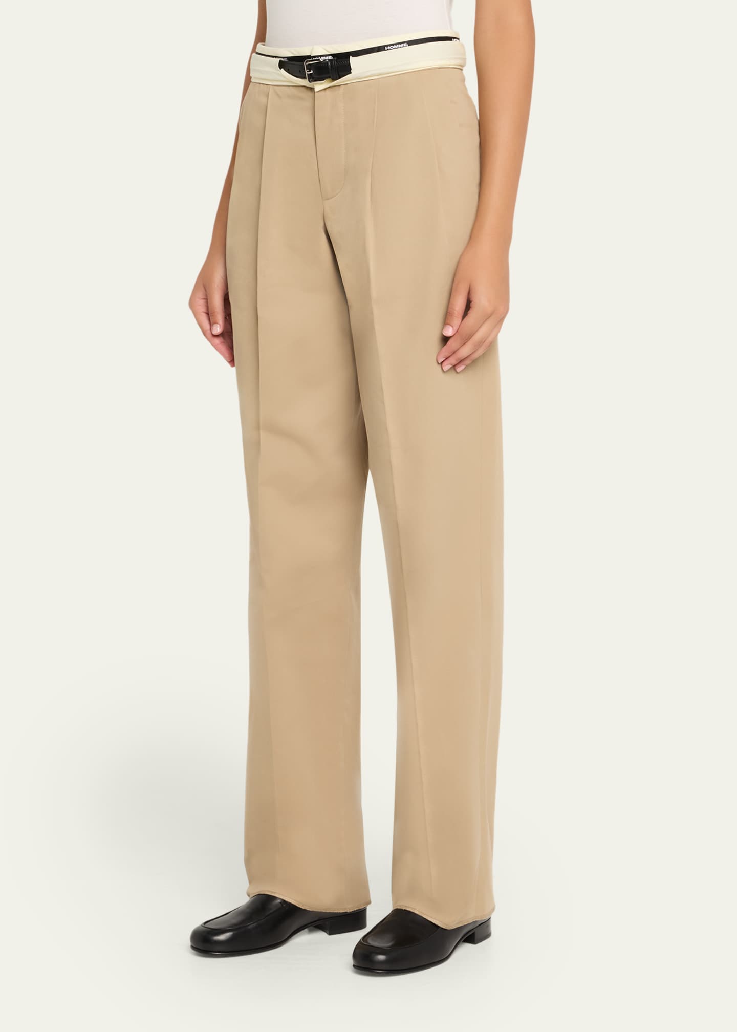 HOMMEGIRLS Pleated Pants with Belt Image 4 of 5