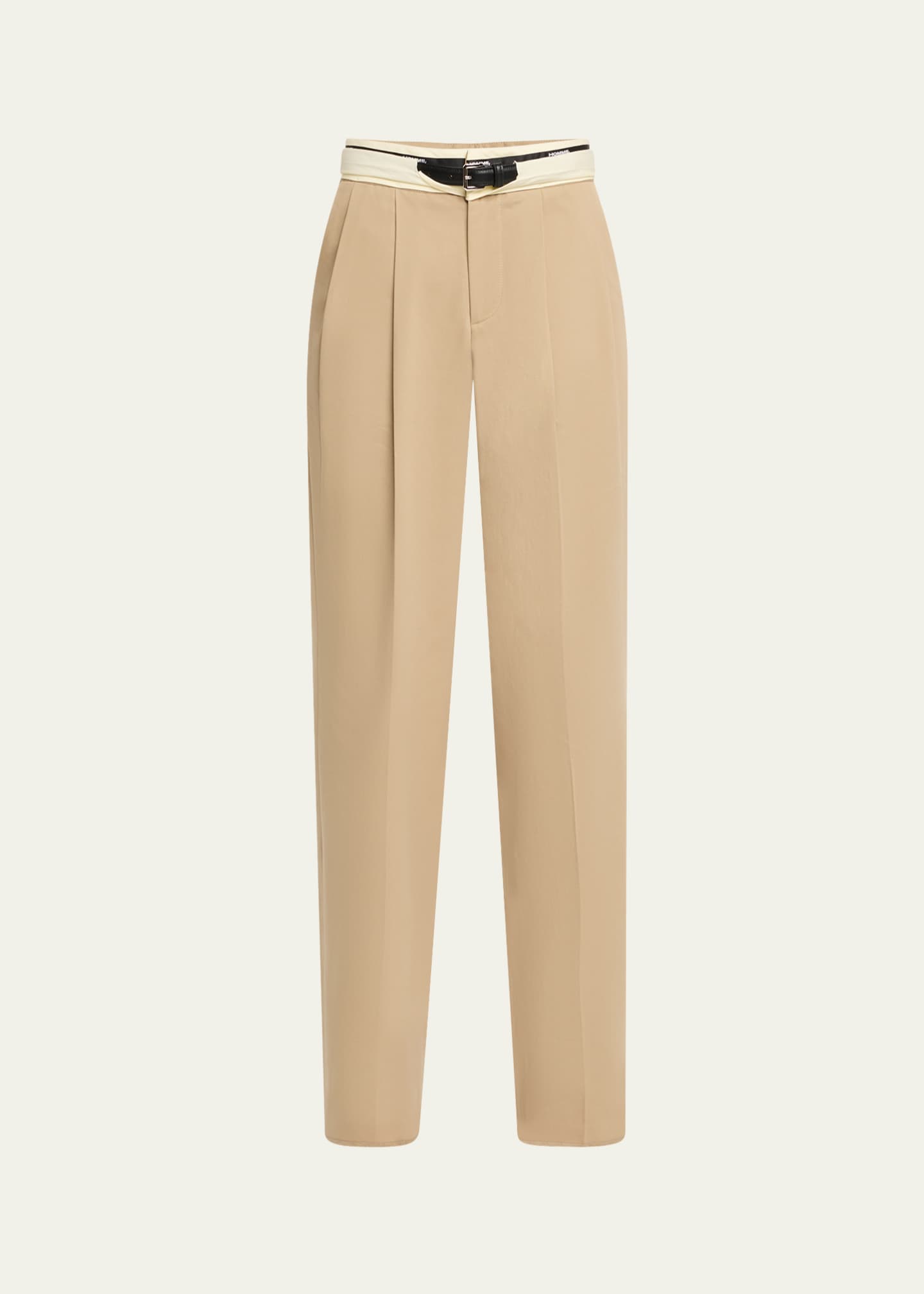 HOMMEGIRLS Pleated Pants with Belt Image 1 of 5