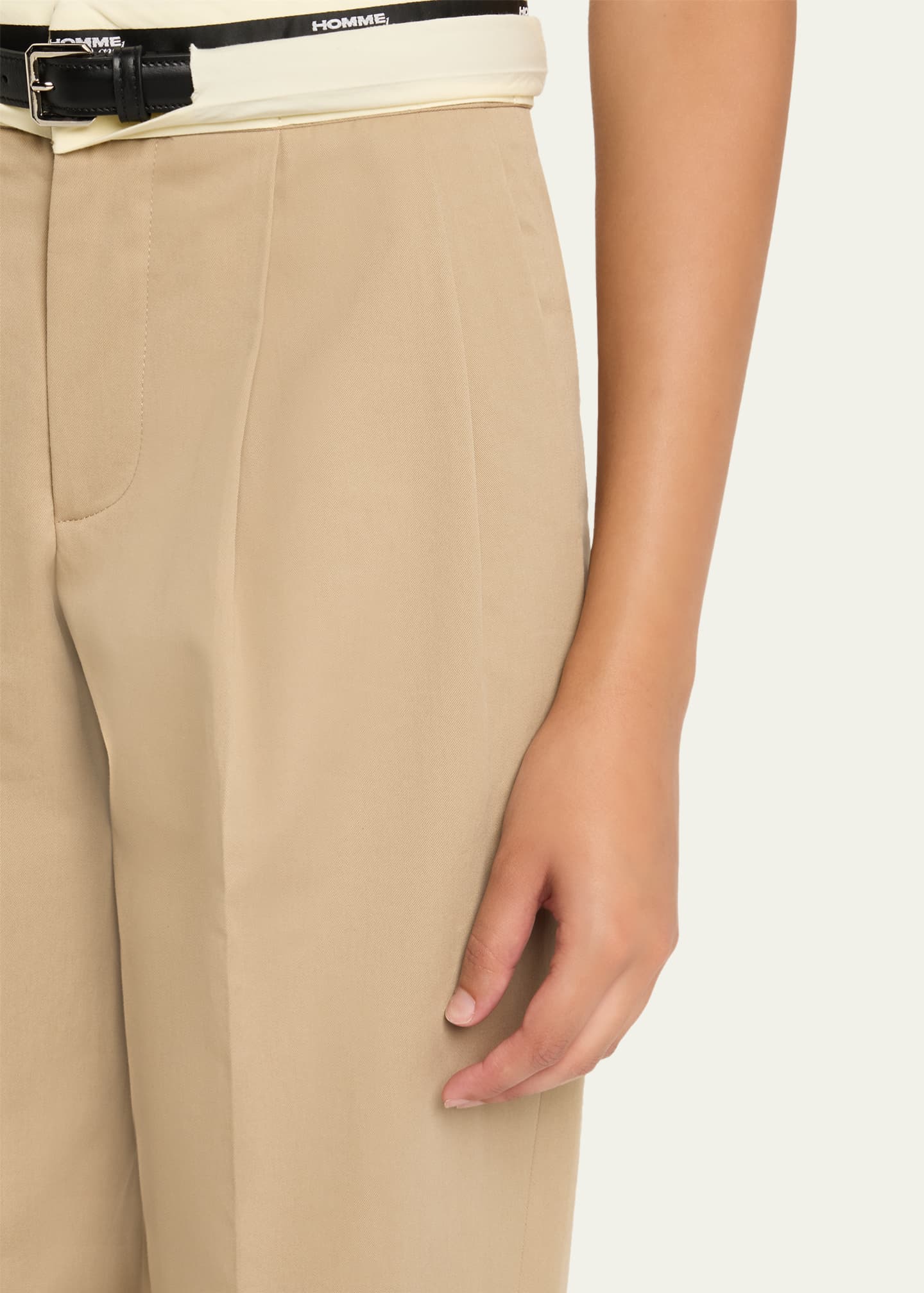 HOMMEGIRLS Pleated Pants with Belt Image 5 of 5