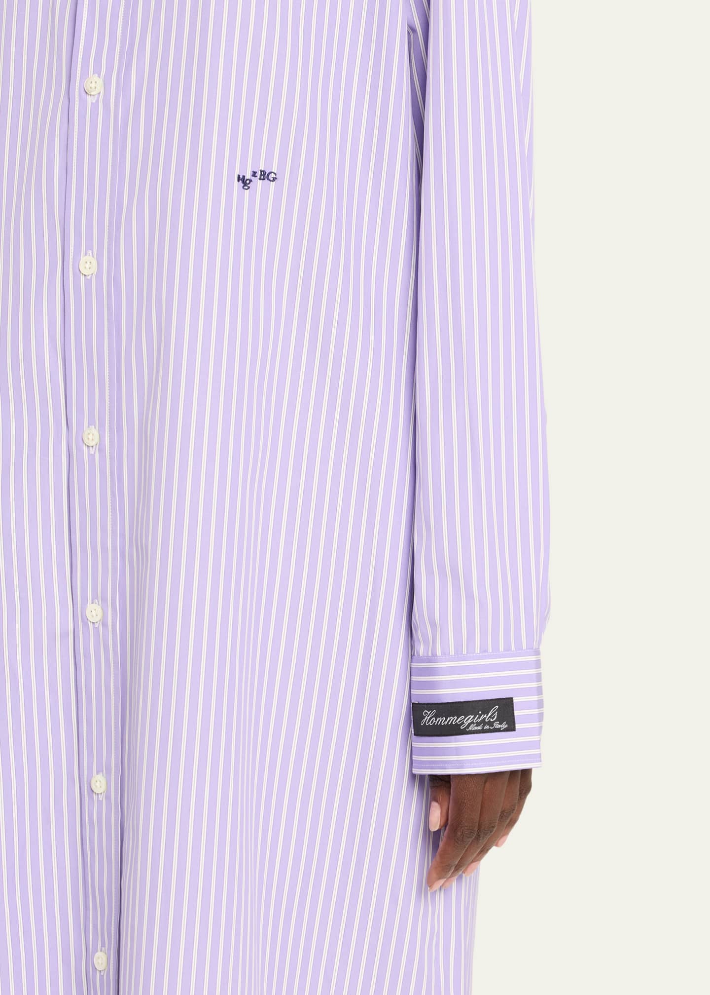 HOMMEGIRLS Striped Maxi Shirtdress Image 5 of 5