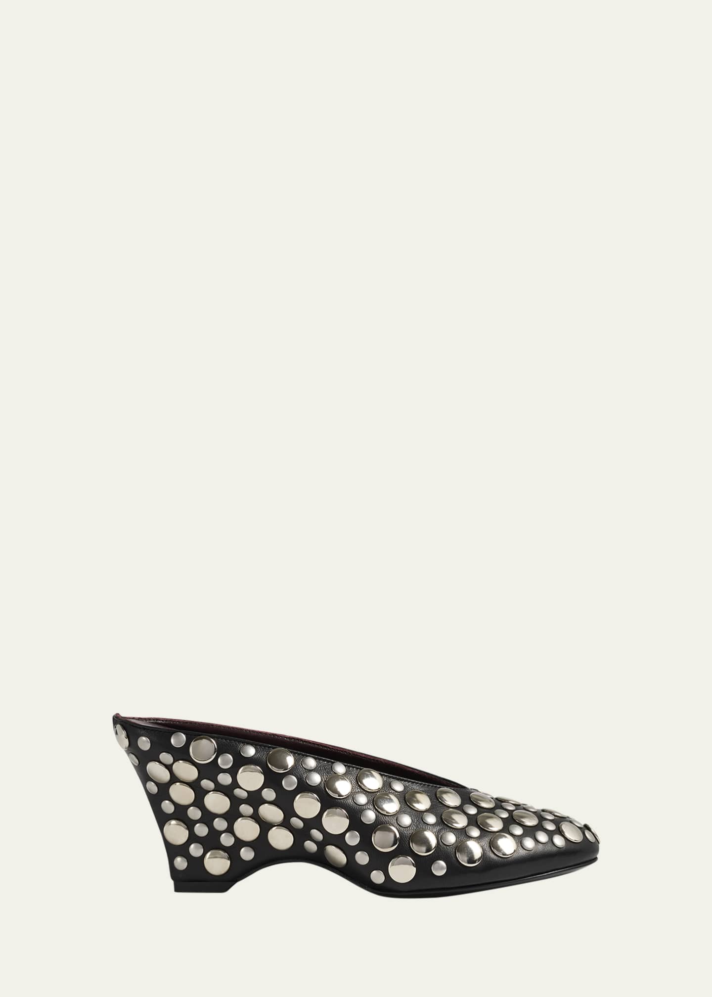 Khaite Cloak Stud Leather Mule Pumps