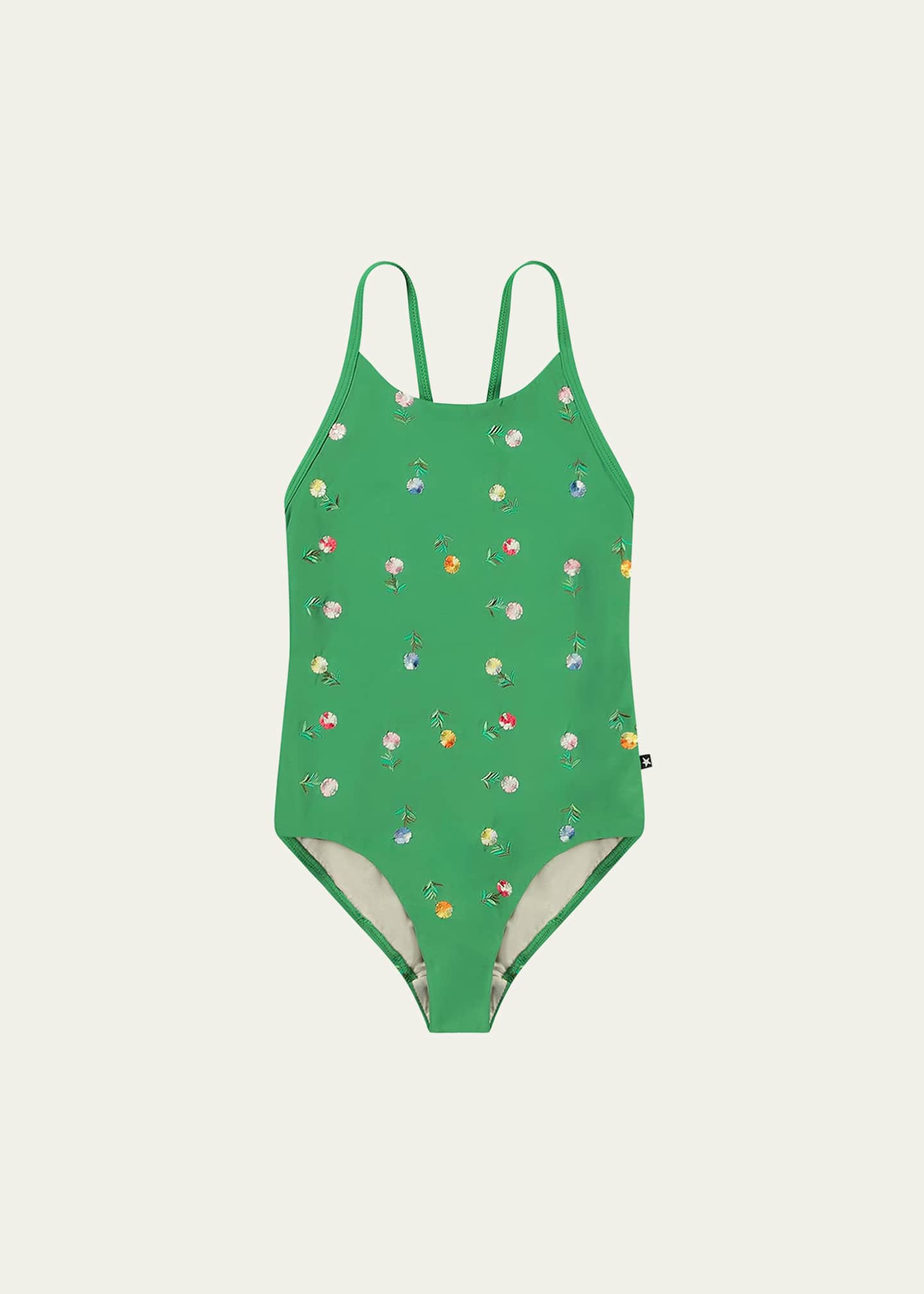 Molo Girl's Nanna Embroidered Floral-Print Swimsuit, Size 8-14 Image 1 of 4