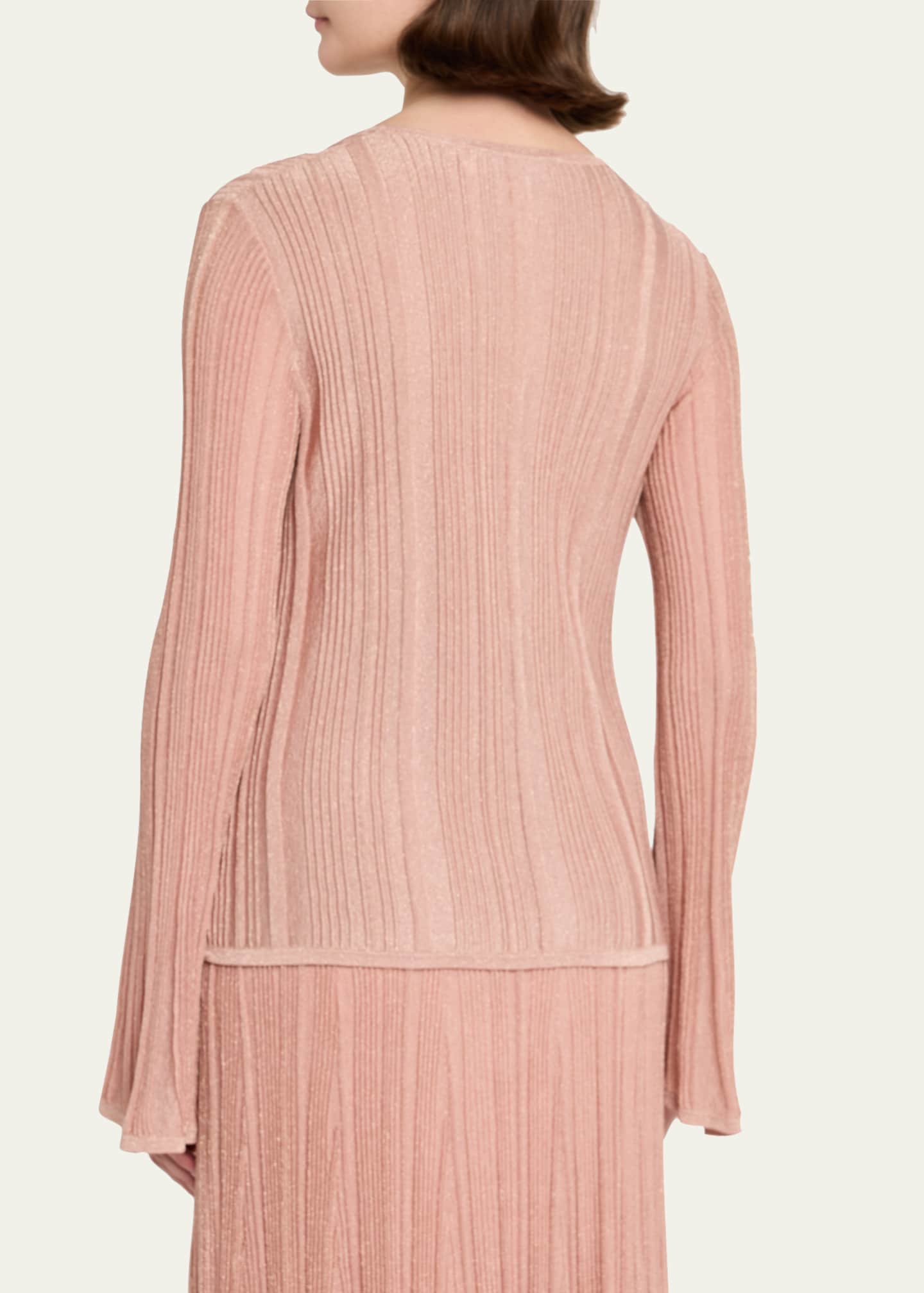Zimmermann Lucky Long-Sleeve Metallic Top Image 3 of 5
