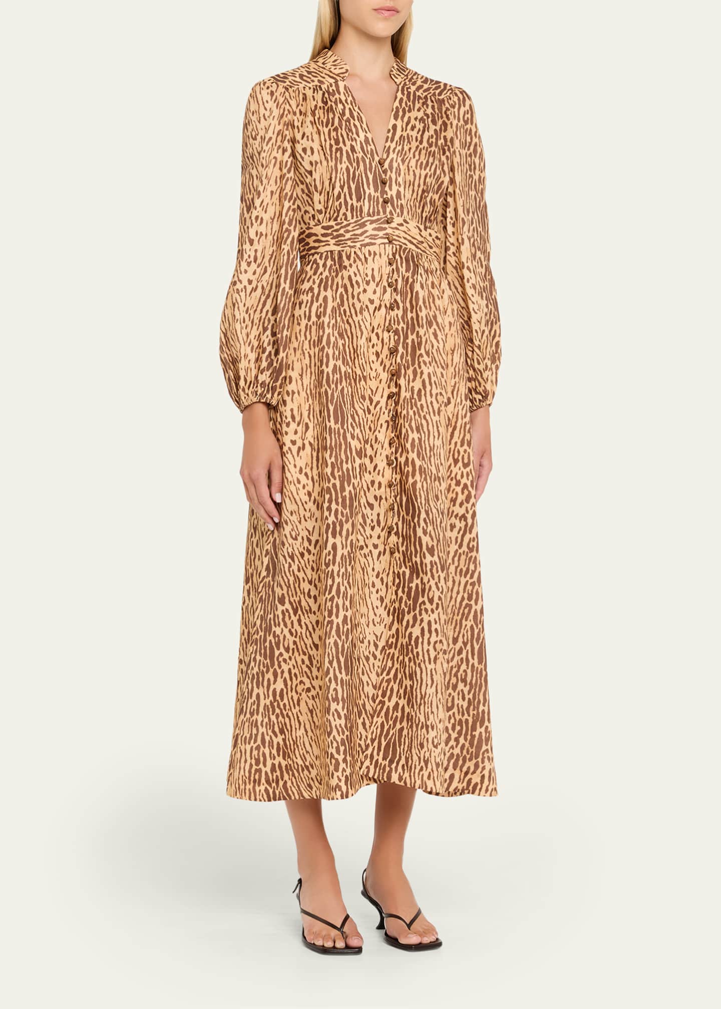ワンピース Zimmermann LONG DRESS (7114DSS231 PTPS) Zimmermann Cascadian Plunge Maxi Dress - Bergdorf Goodman