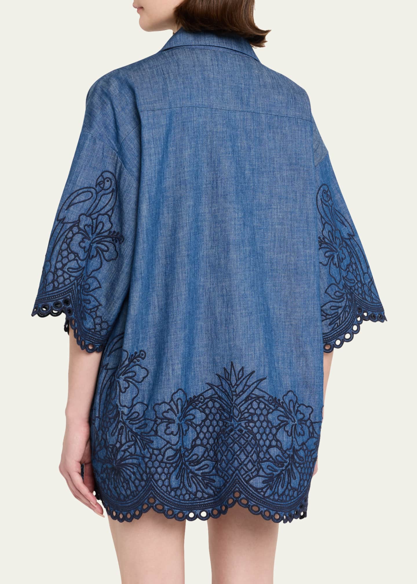 Zimmermann Coco Embroidered Denim Shirt Image 3 of 5