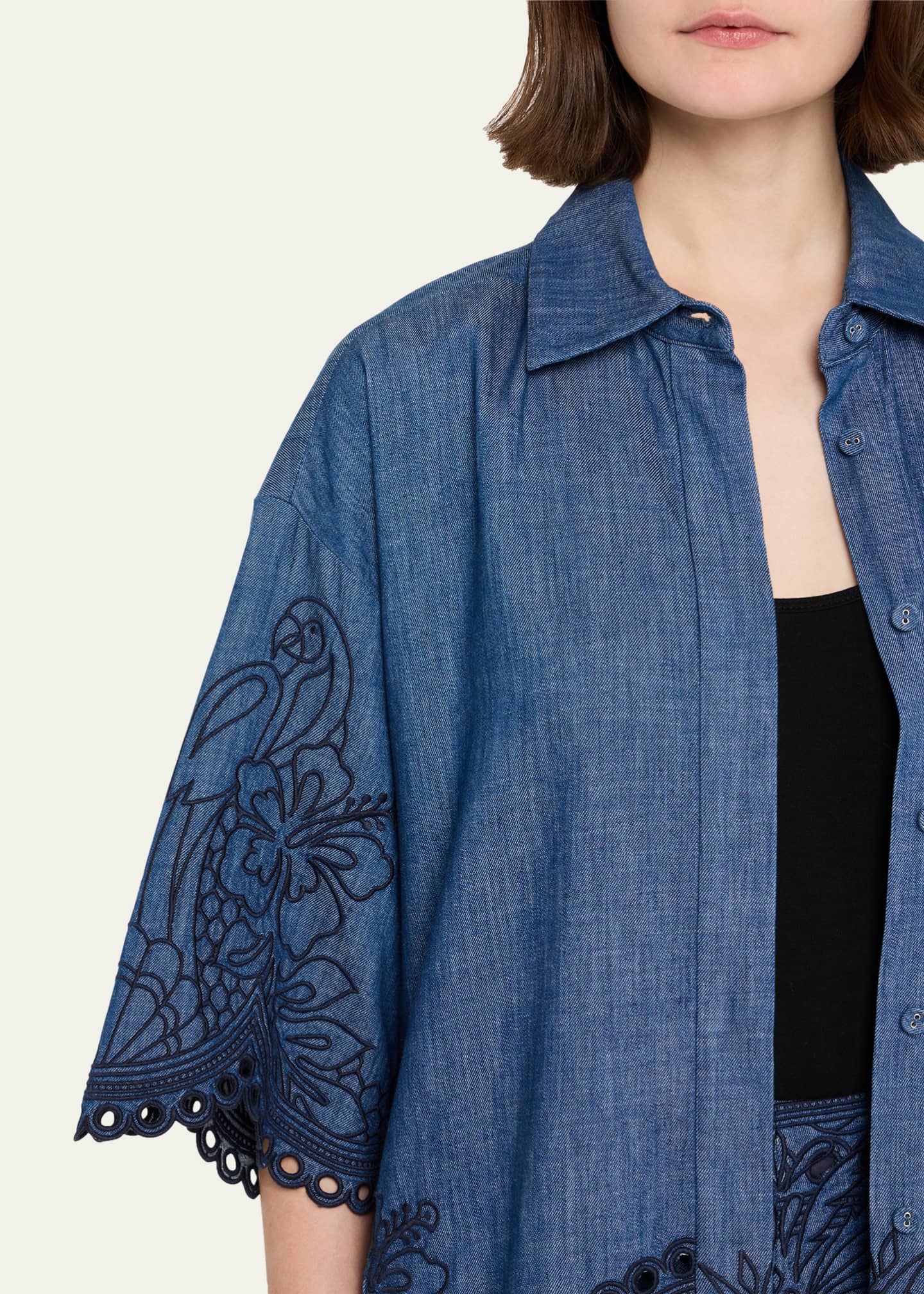 Zimmermann Coco Embroidered Denim Shirt Image 5 of 5