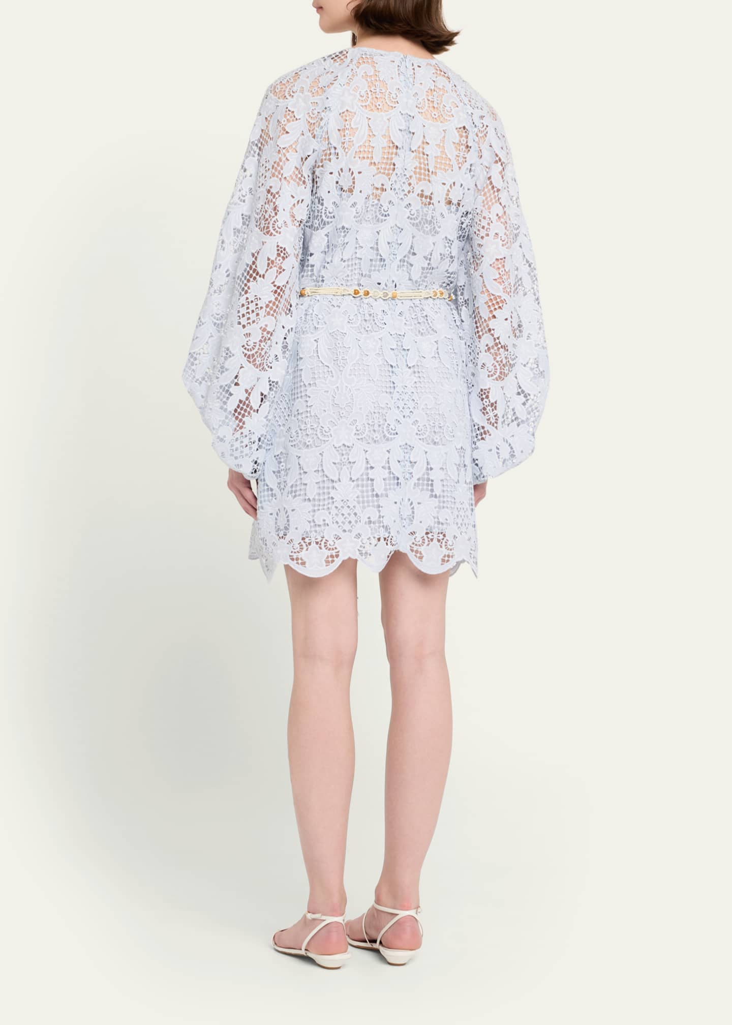 【Zimmermann】Coco gathered lace minidress Coco gathered lace minidress in neutrals - Zimmermann