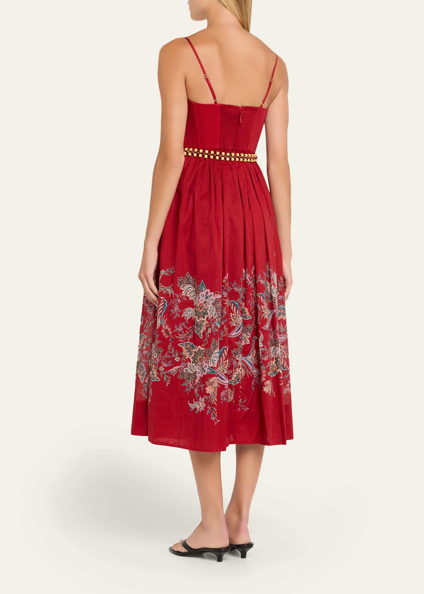 Zimmermann Rhiannon Belted Corset Midi Dress Image 3 of 5