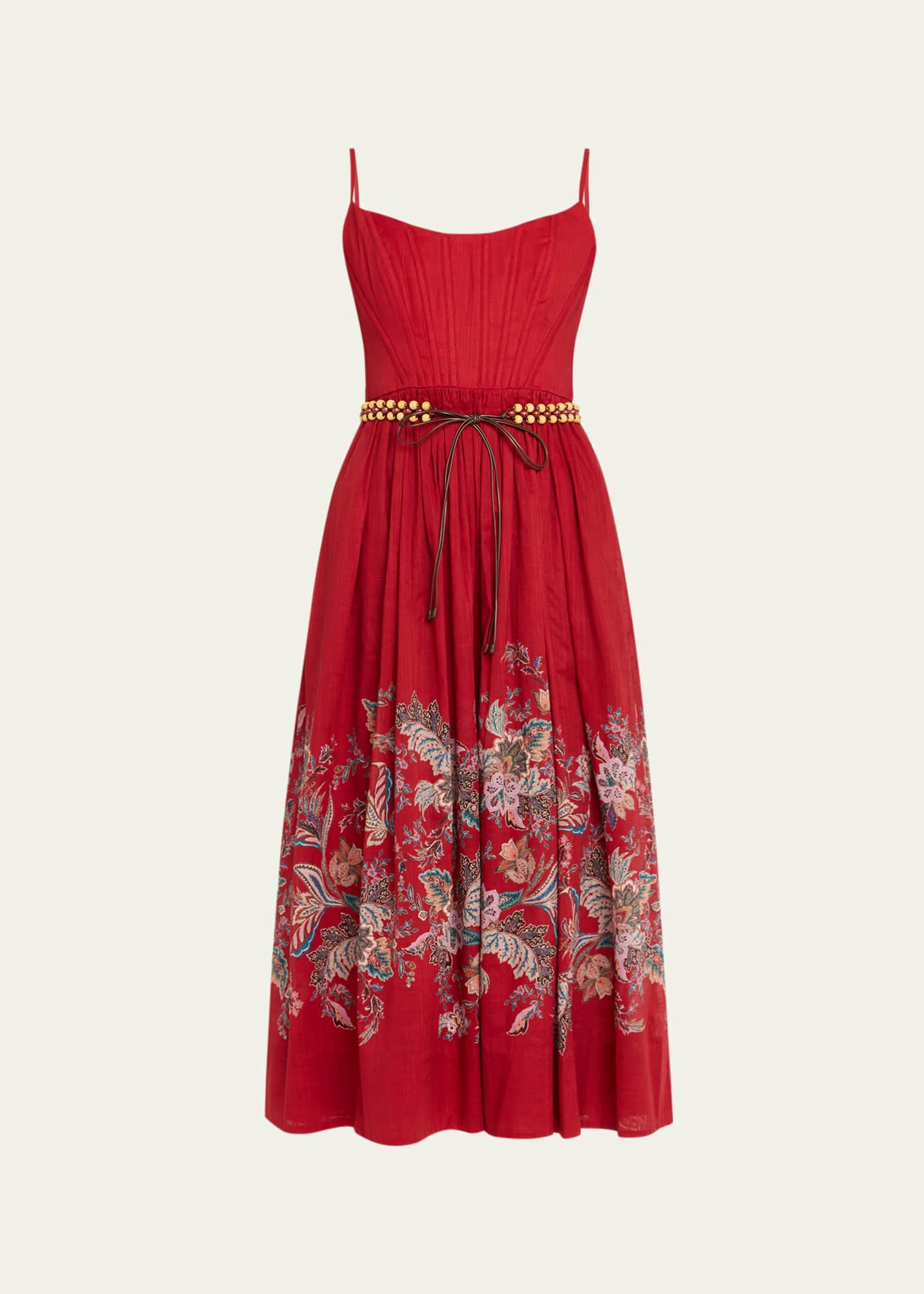 VIP【関税送料無料】希少 Zimmermann Rhiannon Midi Dress Zimmermann Rhiannon Belted Corset Midi Dress | Neiman Marcus