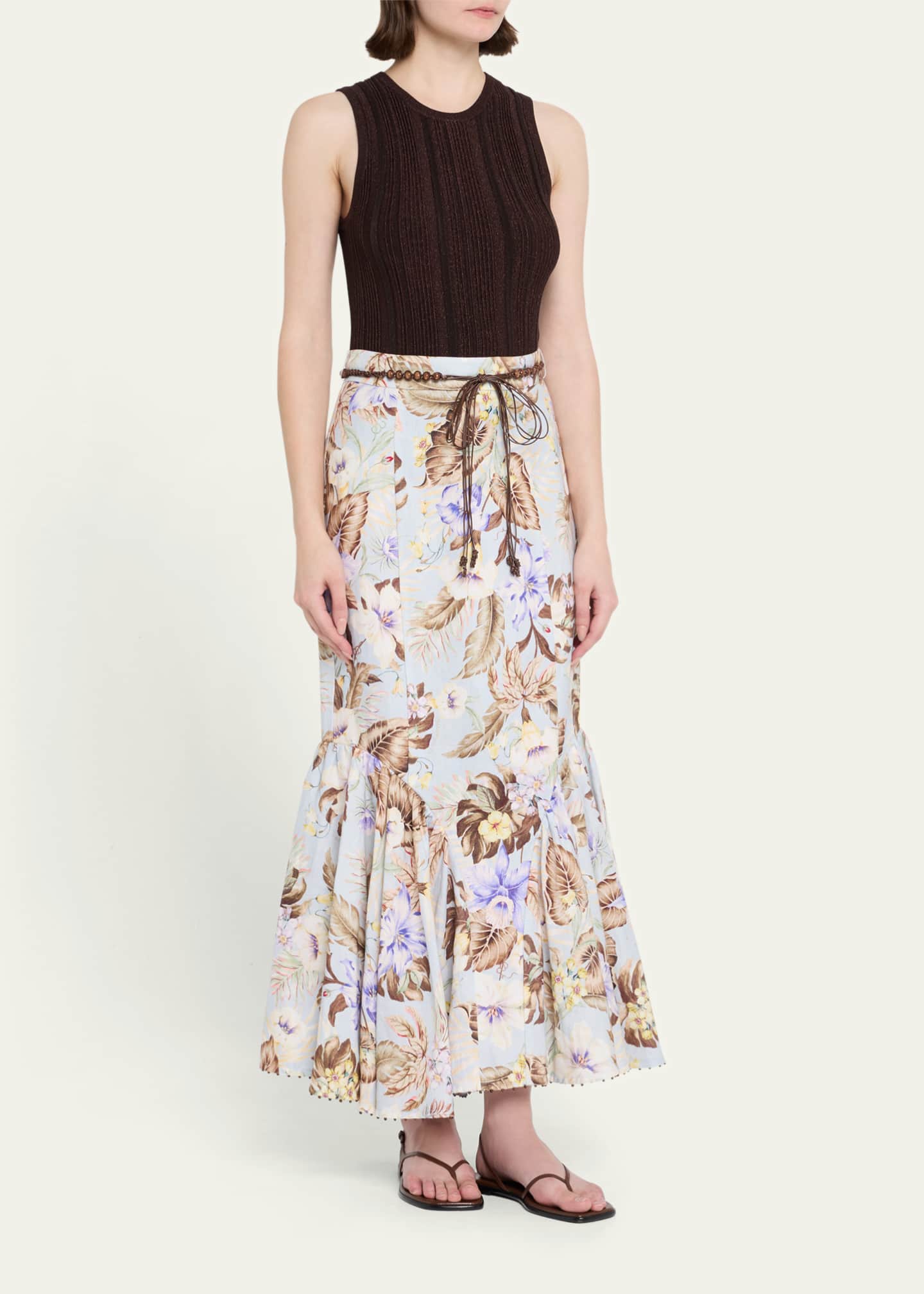 Zimmermann Coco Fit-&-Flare Midi Skirt - Bergdorf Goodman