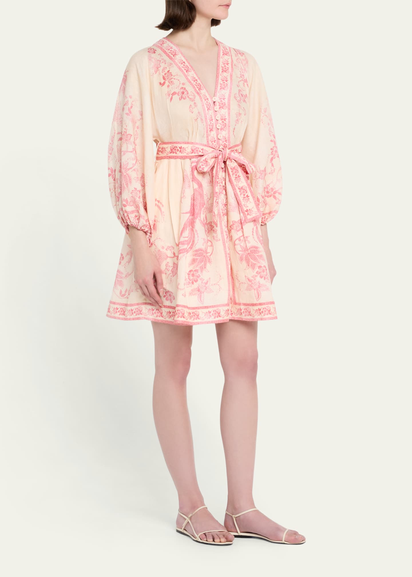 Zimmermann Lucky Plunge Mini Dress - Bergdorf Goodman