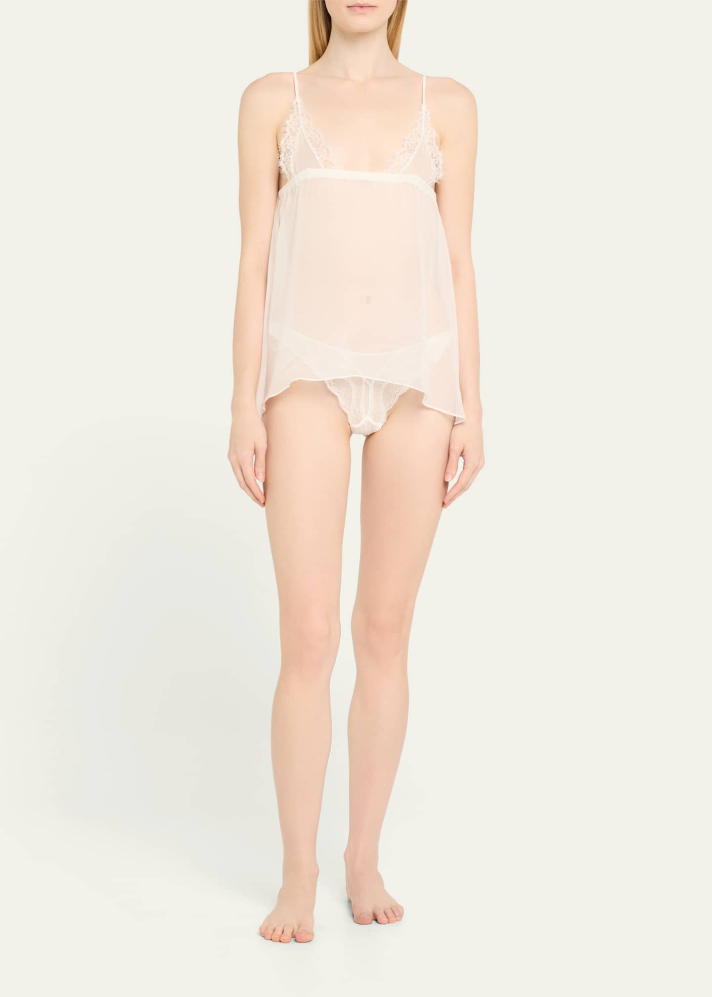 Kiki De Montparnasse Tetine Sheer Lace-Trim Babydoll Image 2 of 4