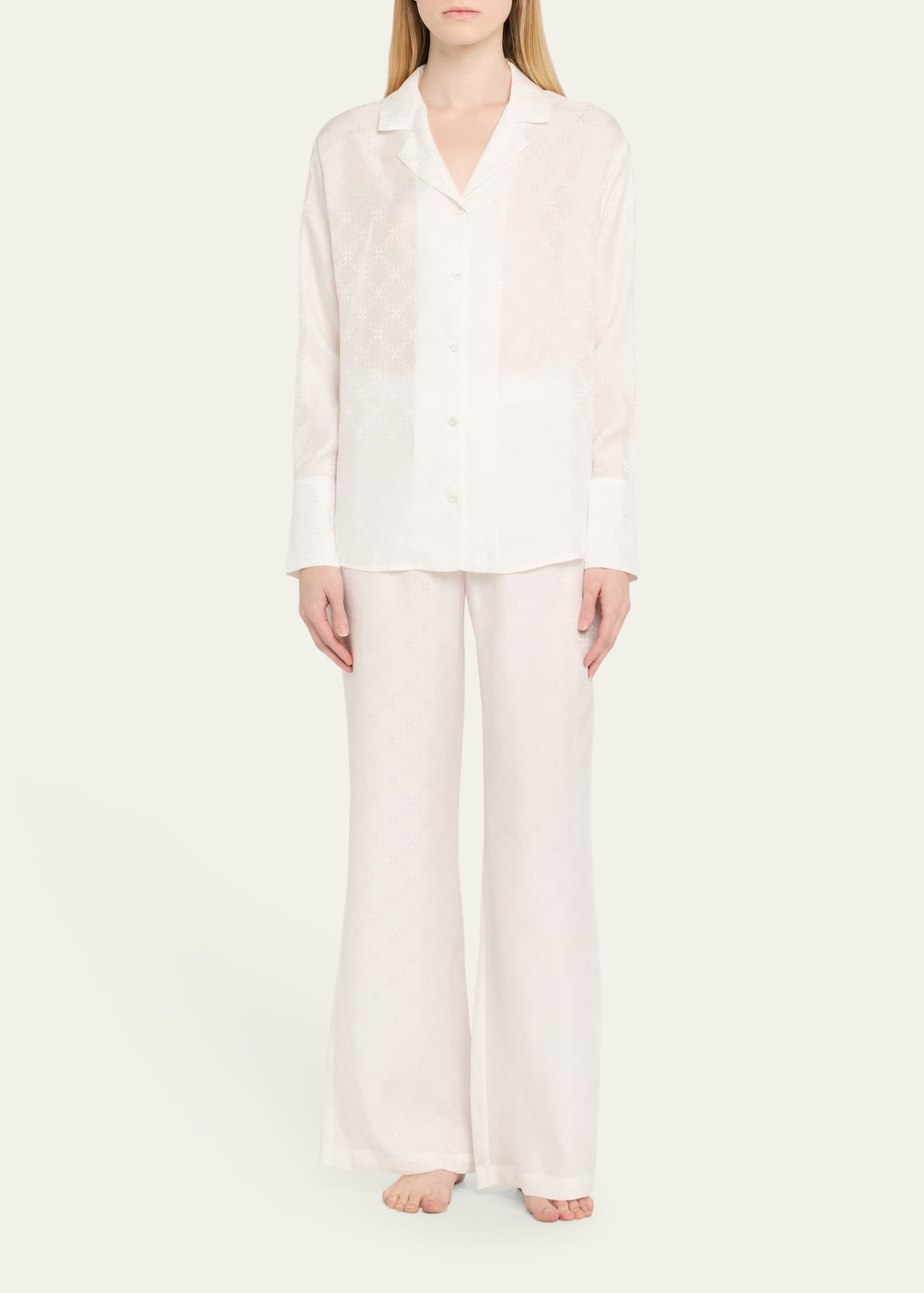 Kiki De Montparnasse Handcuff Jacquard Silk Pajama Top Image 2 of 5