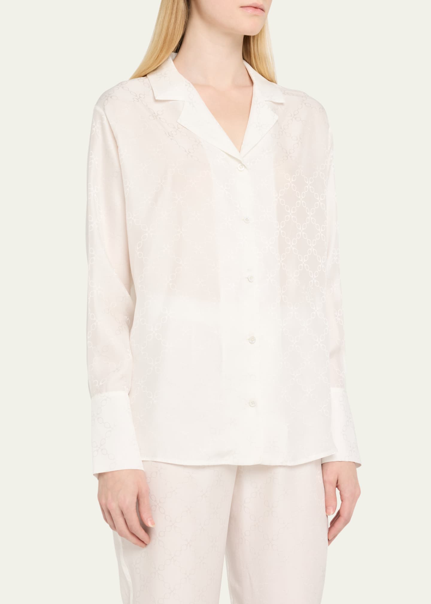 Kiki De Montparnasse Handcuff Jacquard Silk Pajama Top Image 4 of 5