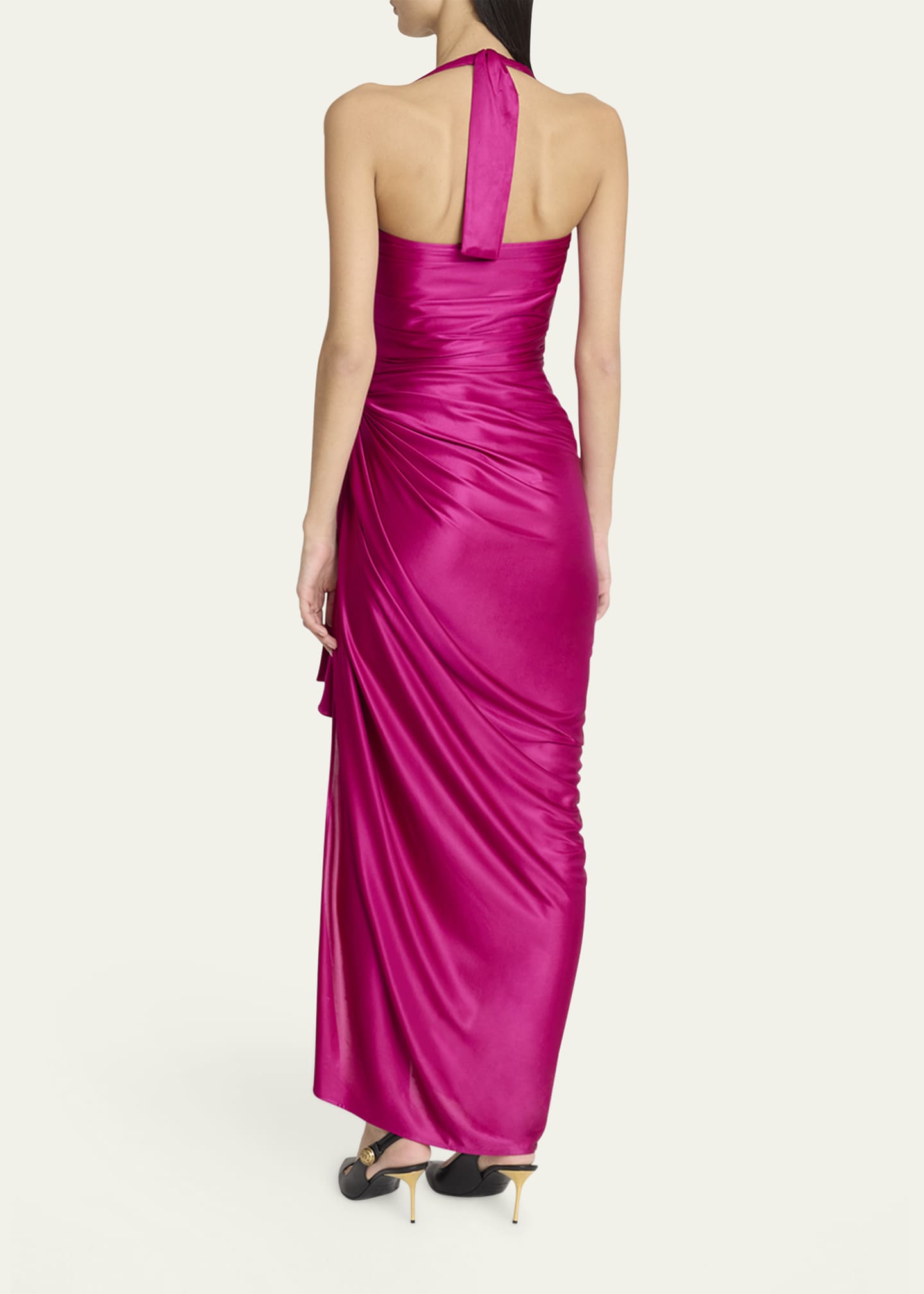 Balmain Draped Slit Maxi Dress Image 3 of 5